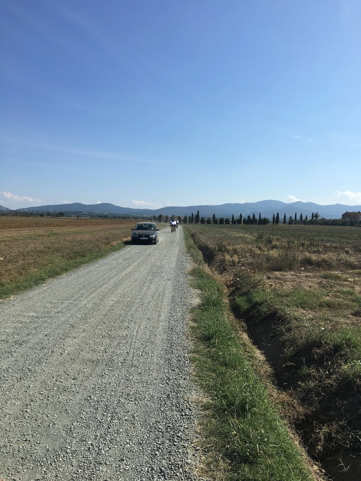  Typical gravel road. One lane with ditches on both sides. You tried not to envision yourself in the ditch. 