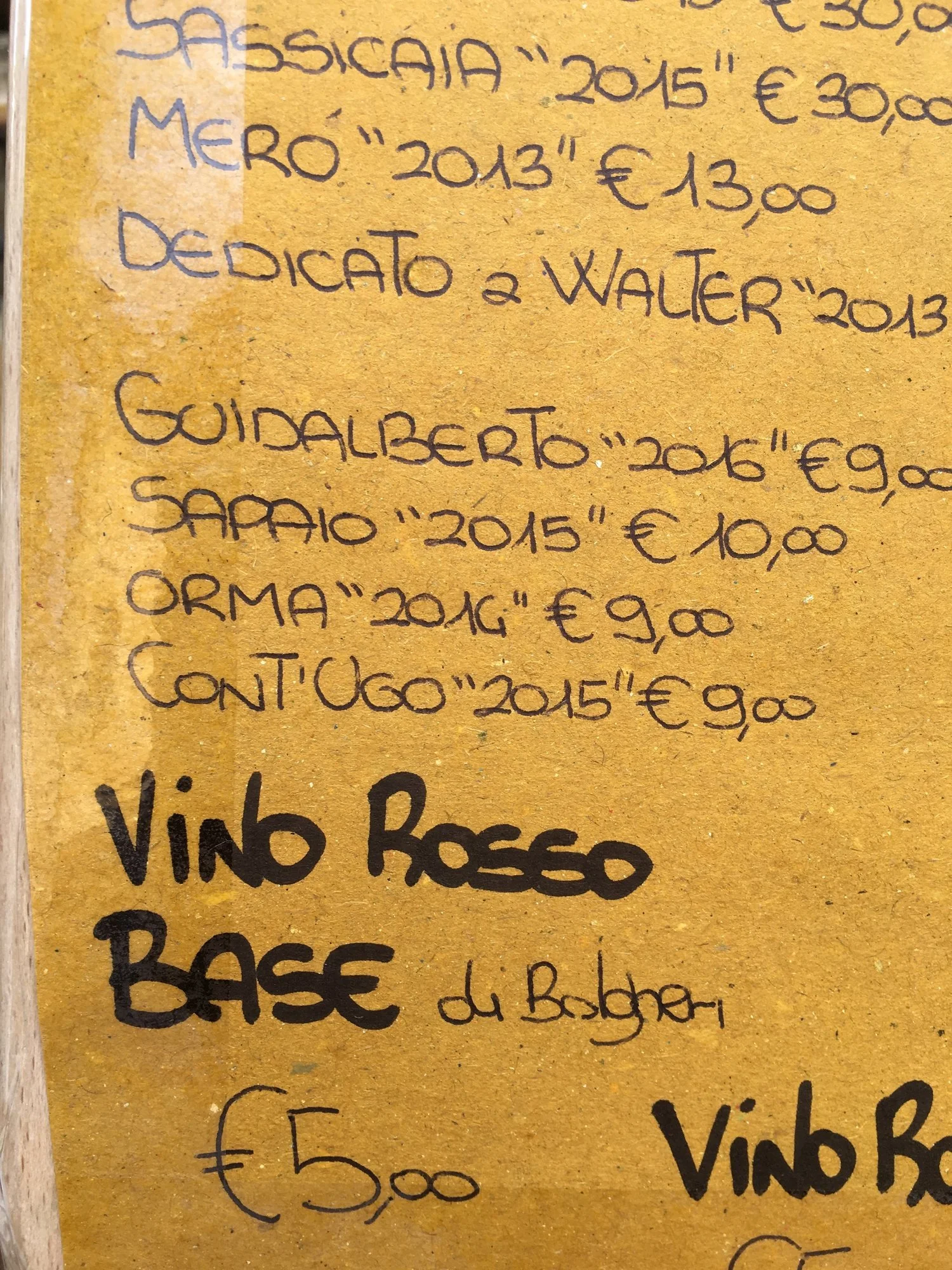  Wine menu. Yep, some glasses cost 30 Euros. &nbsp;Not sure what those tasted like. 