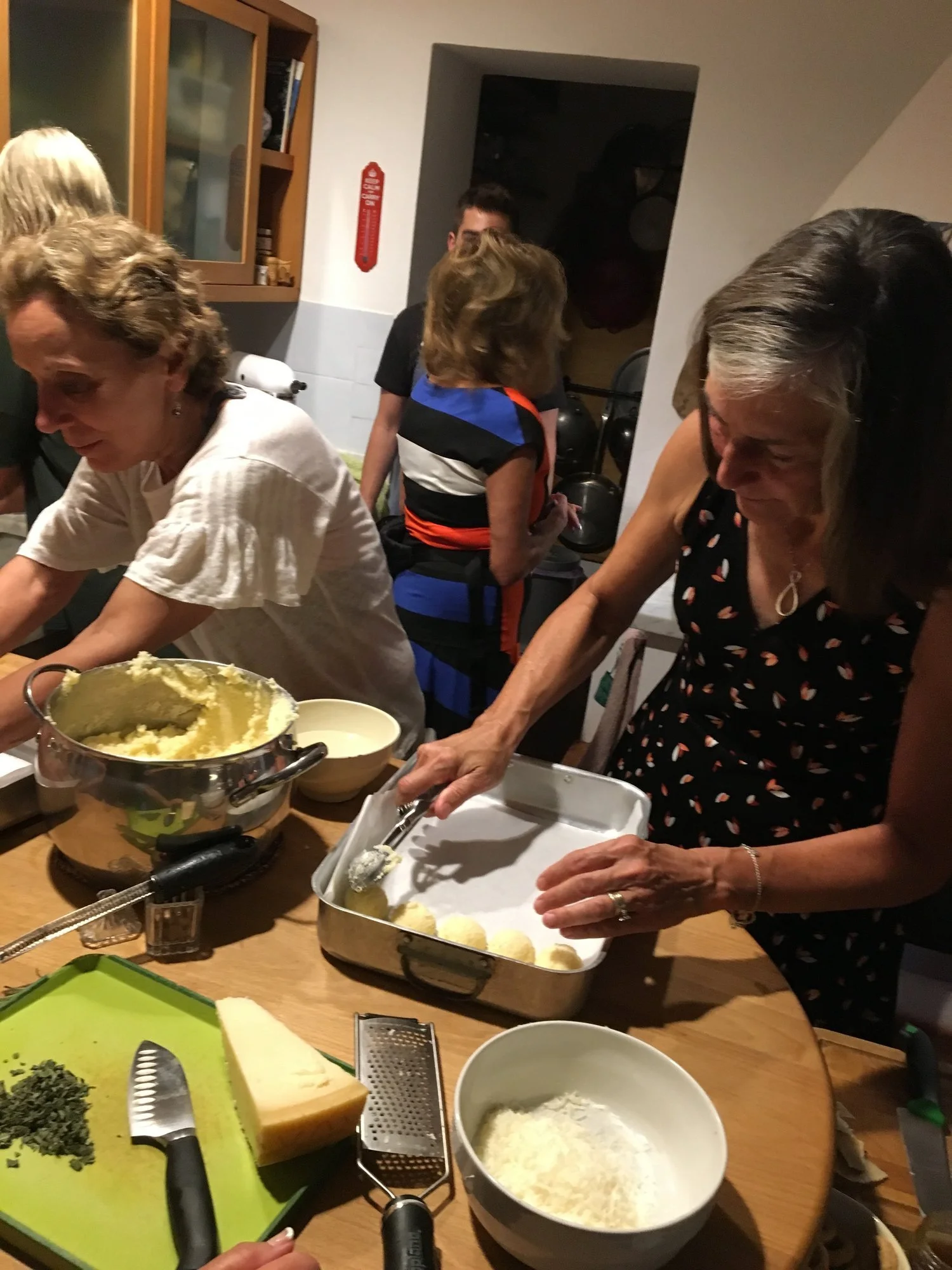  Sue making the final product, gnocchi. 