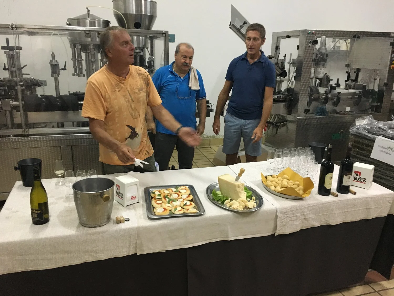  Luigi, the owner of the winery and hotel is in blue. The man in the gold shirt is Franco, one guide when he isn’t studying volcanoes, and the other is Paolo who has a hiking business in the Canary Islands when not doing this. These two men are enthu