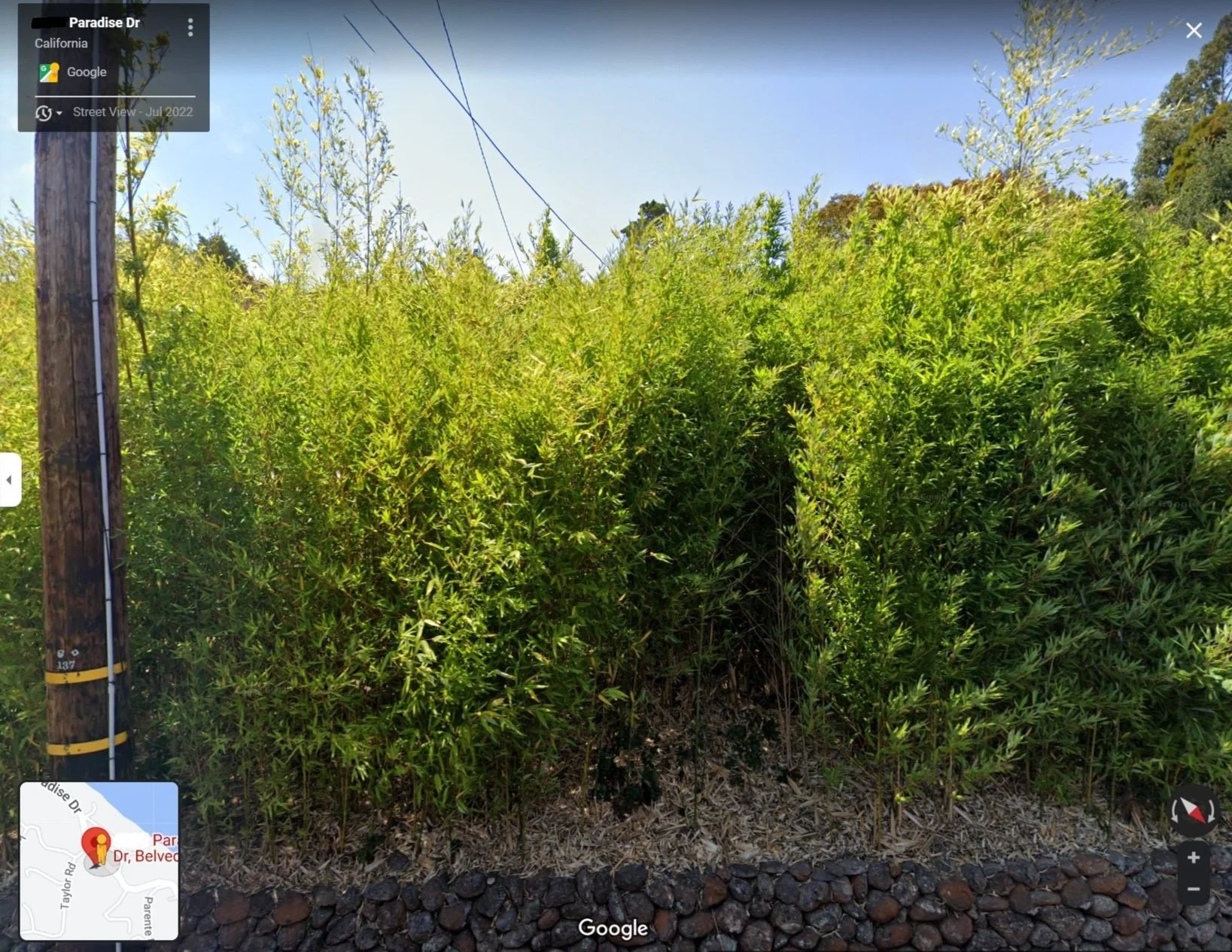 An approximate screenshot of the Google street view image used in my installation.