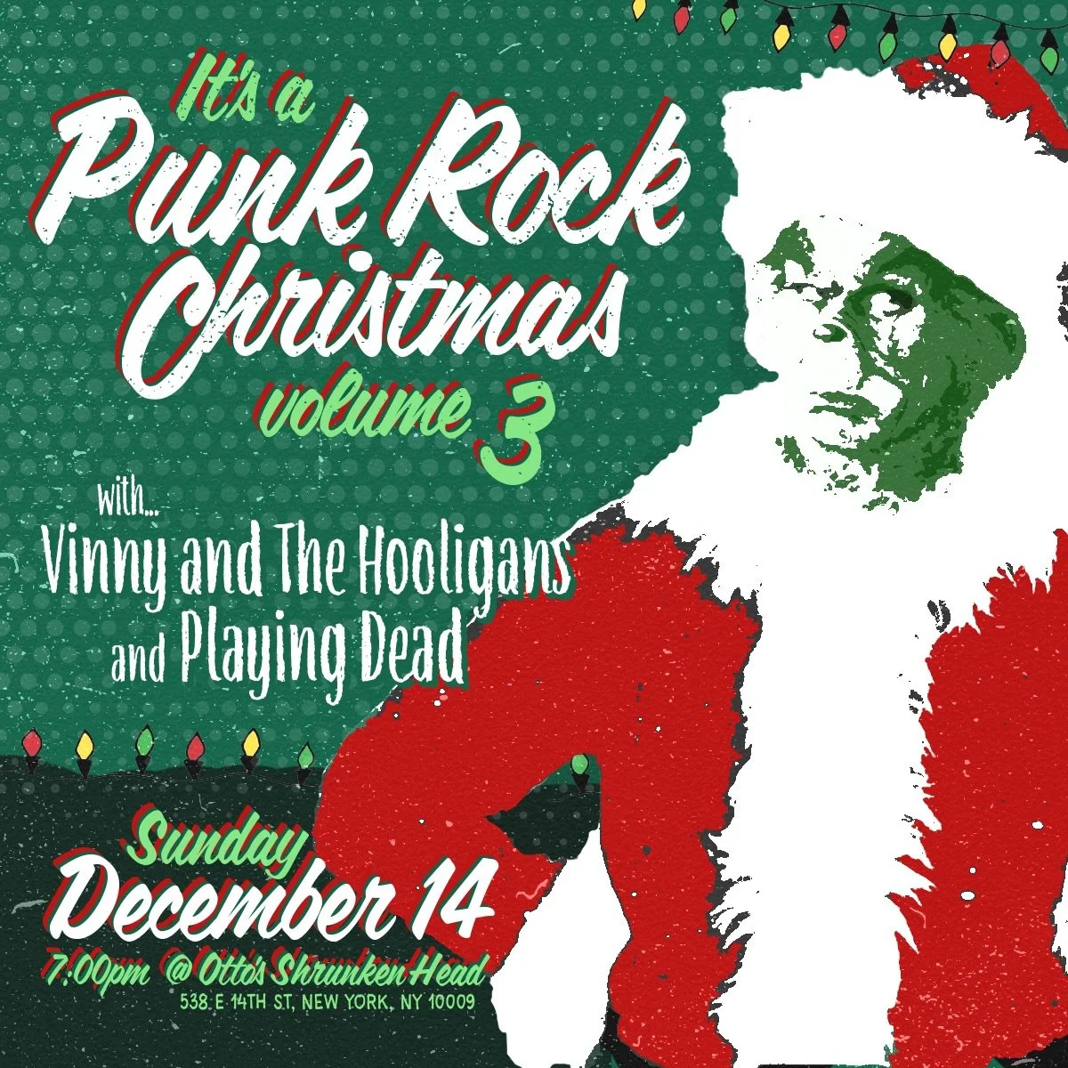 The third annual Punk Rock Christmas Party is happening Sunday December 14th at Otto&rsquo;s Shrunken Head in the East Village. We&rsquo;ll be sharing the stage with our friends in Playing Dead and will be hosting a clothing drive for Stay True Salva