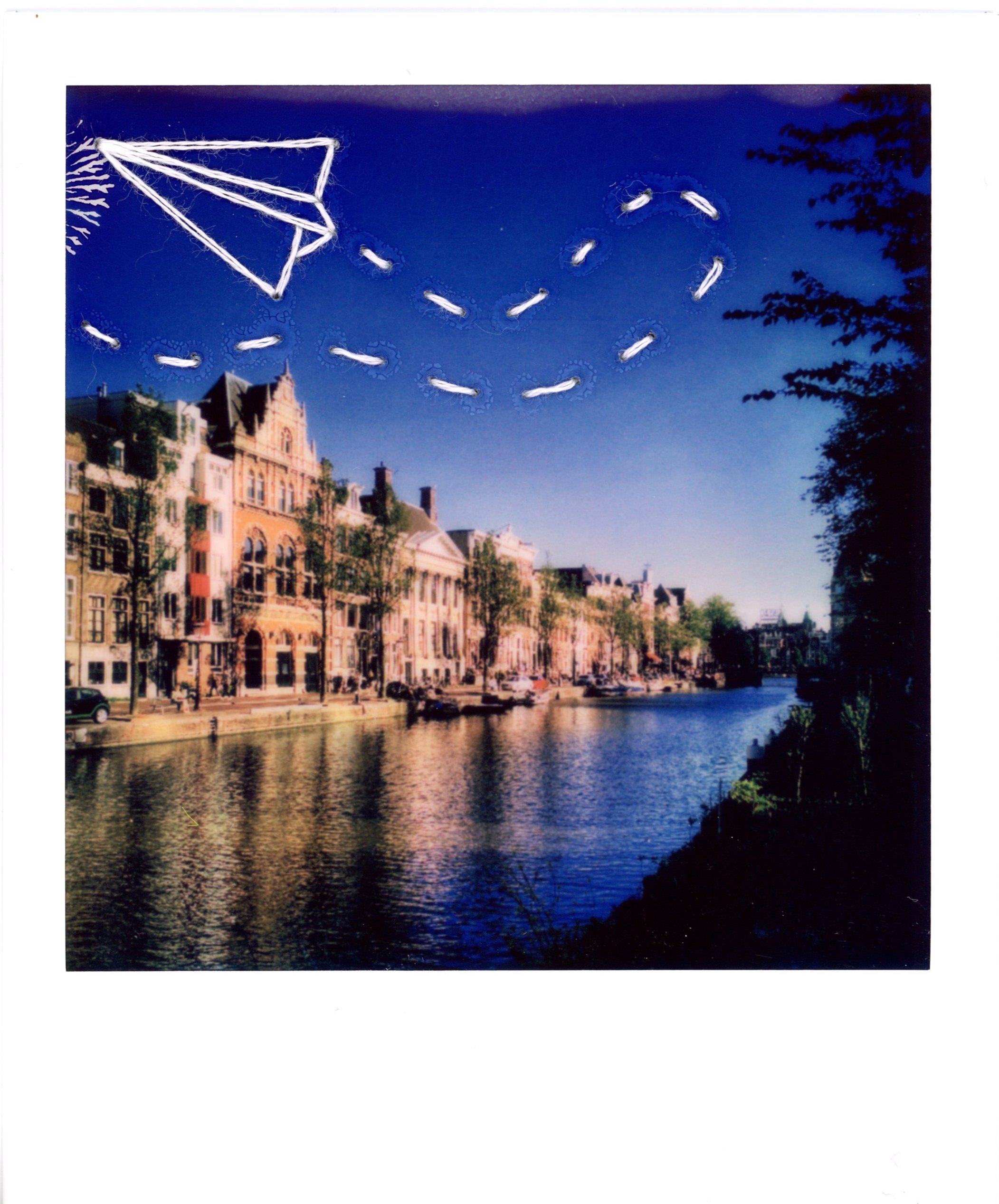 embroidered Polaroid of Amsterdam