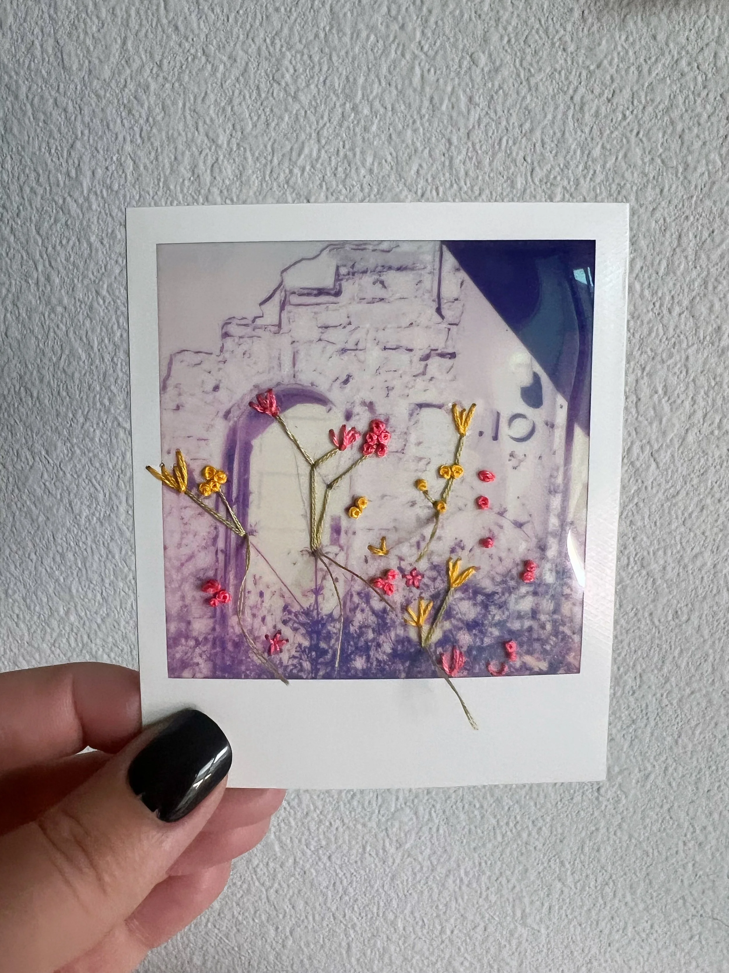 Jennifer Stamps Embroidered Polaroids
