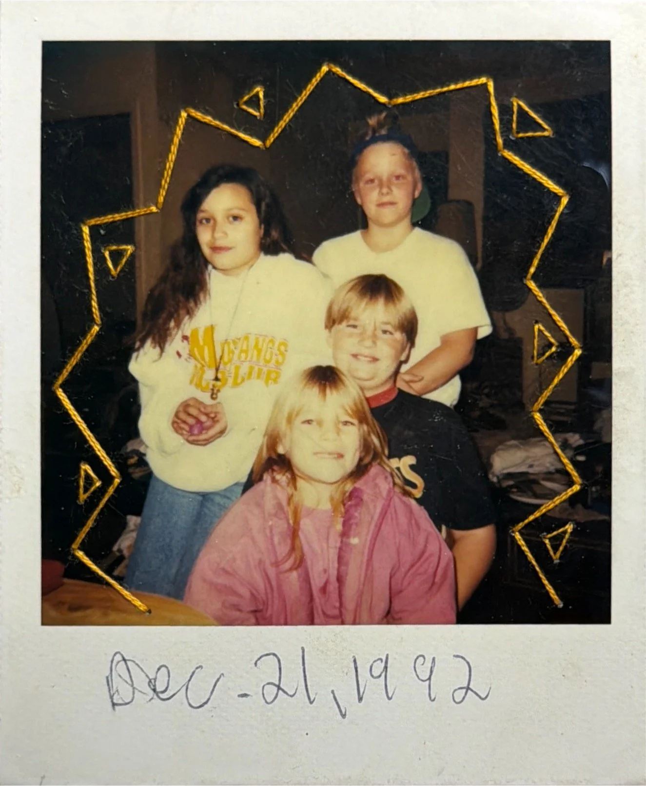 1992 found Polaroid with embroidery