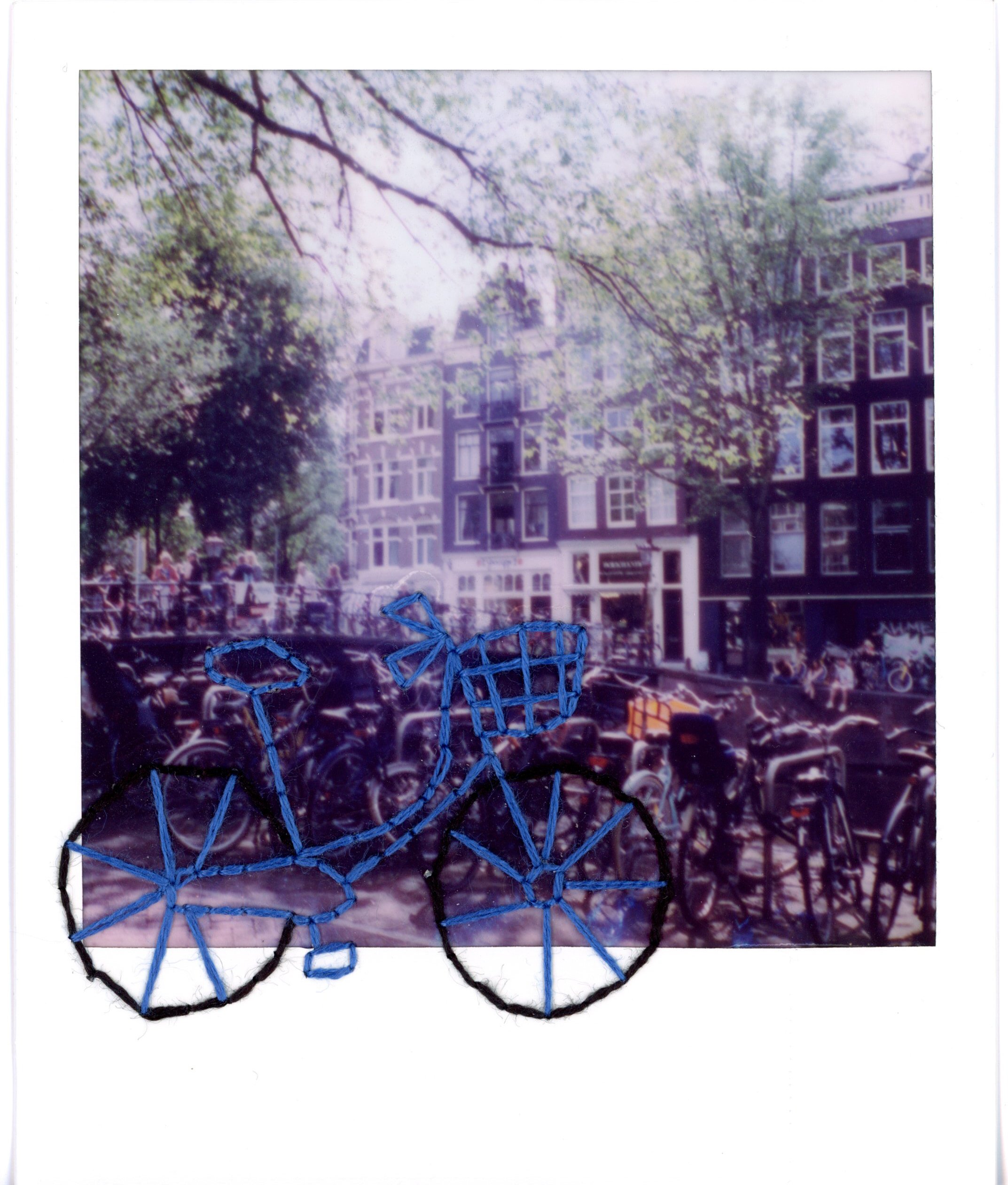 embroidered Polaroid of Amsterdam
