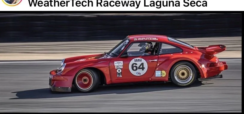 Owner Ed Lauber pushing it at WeatherTech Laguna Seca raceway.