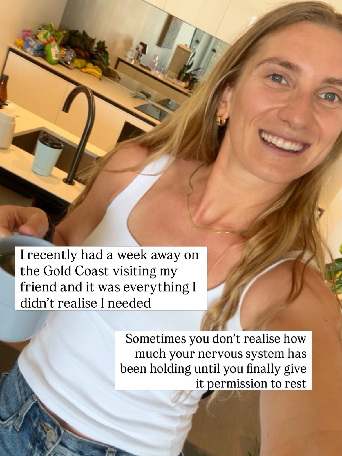 I recently had a week away on the Gold Coast visiting my friend in Palm Beach, and it was everything I didn&rsquo;t realise I needed 🫶🏼

My nervous system was clearly craving some attention &mdash; not a full switch-off (I wish!), but a change of p