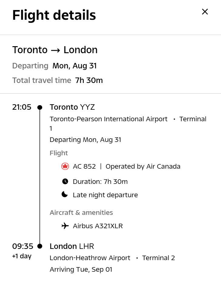 Air Canada Removes A321XLR Toronto – London Schedule in 3Q26 – 20JAN26