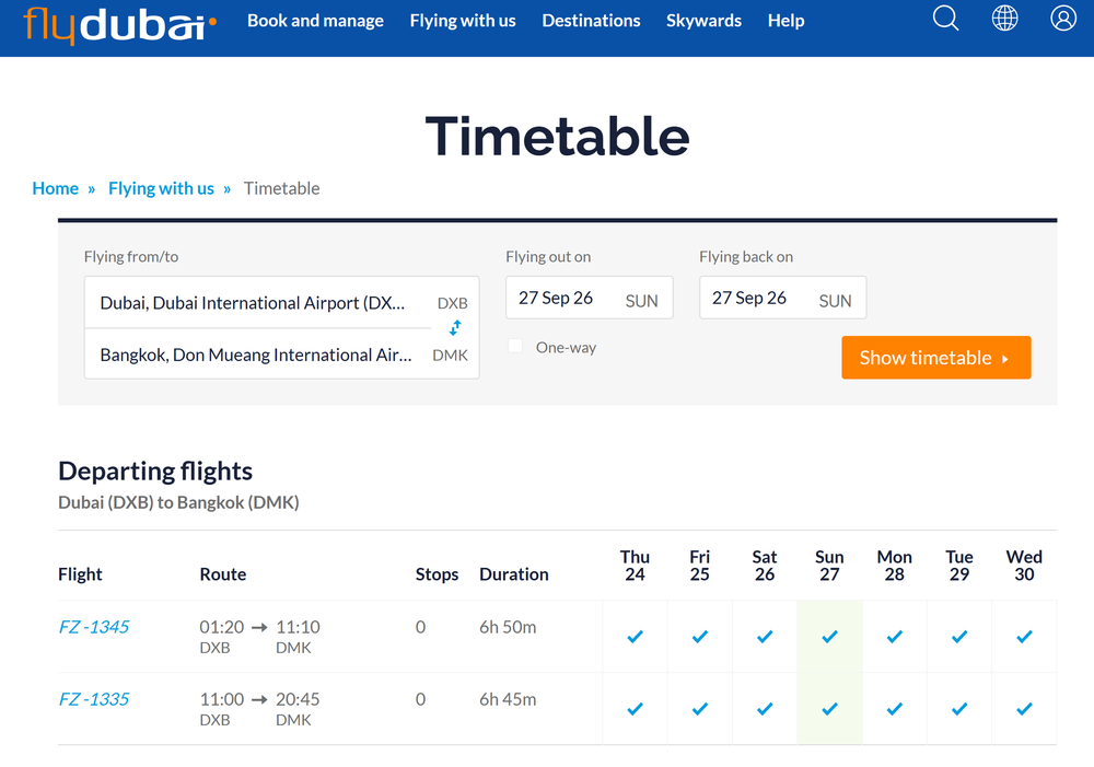 flydubai Tentatively Schedules Bangkok Sep 2026 Launch