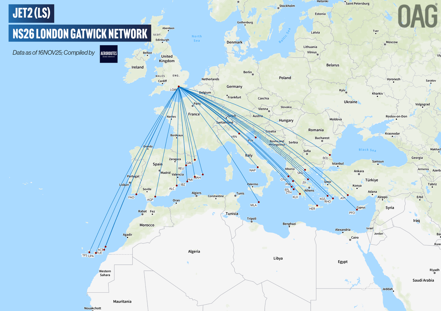 Jet2 Launches London Gatwick Base in NS26 — AeroRoutes