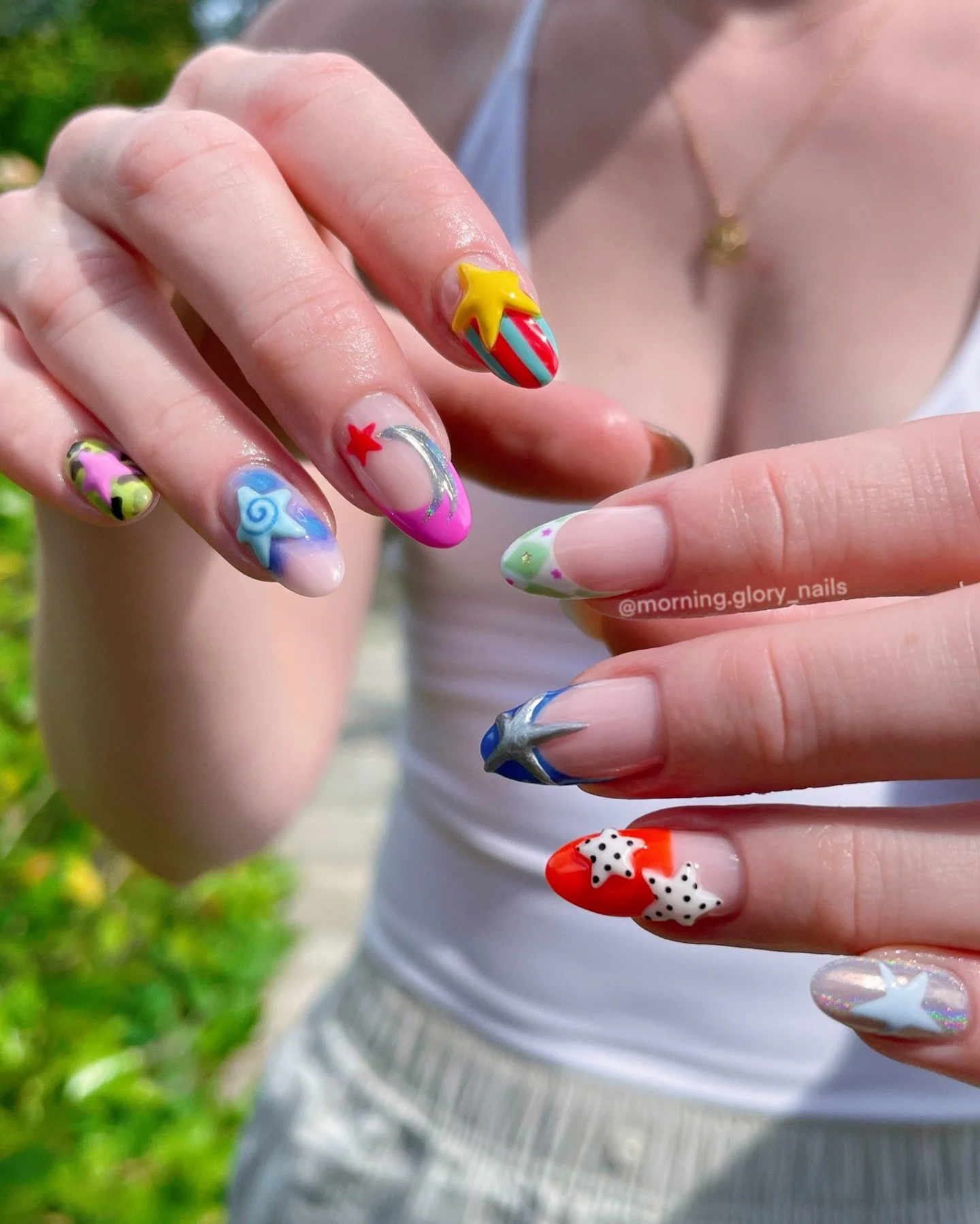 ⭐️ Every star ever for an actual angel 🩵 
💫 I got to paint so many stars last week I feel so chuffed 
💅🏼Long Structured Mani
🎨Advanced Nail Art
⏱️3hrs 45
&bull;
#newzealandnailartist #wellingtonnz #wellingtonnails #moodboardnails #pinterestnails