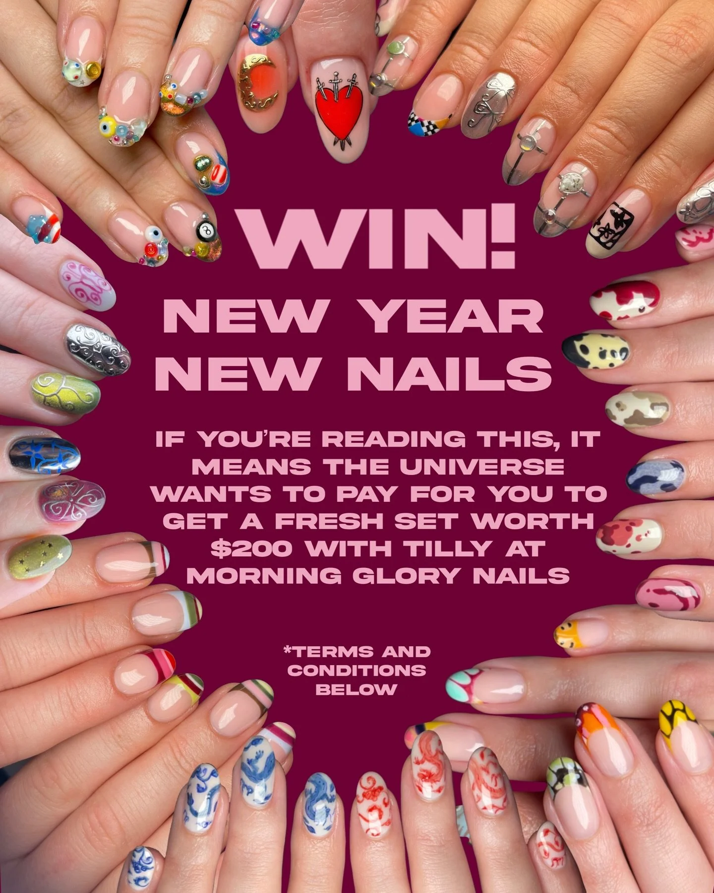 🪐To celebrate my first week here in Wellington I&rsquo;m giving away a fresh set of nails worth $200 🥳
To enter:
Make sure you Follow me @morning.glory_nails 
❣️Like this post
📩SHARE this post to your story
🏷️Tag your bestie in the comments!
For 