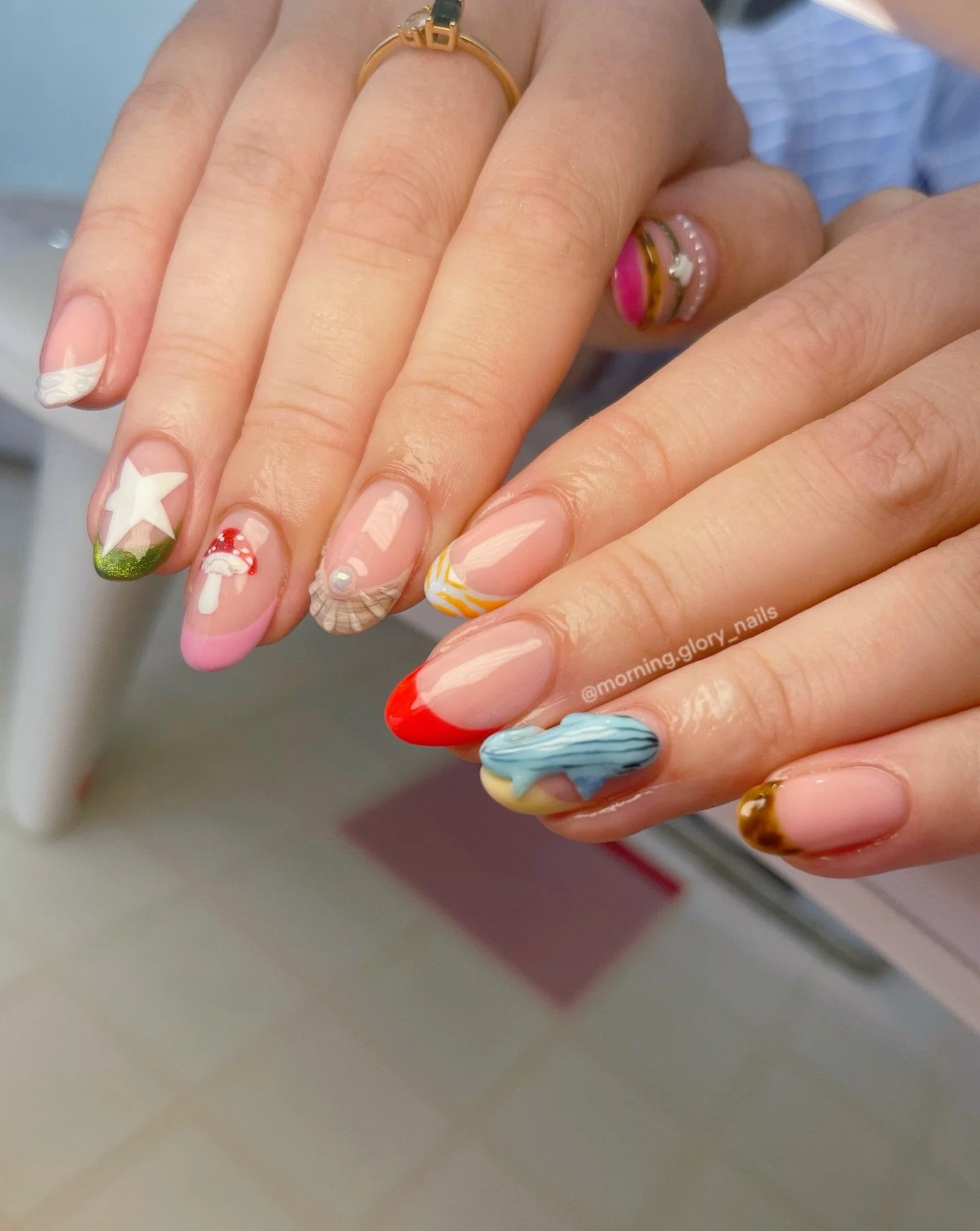 🦈🍄⭐️A little bit of everything 🦓💍💕 
💅🏼Medium Structured Mani + repair
🎨Advanced Nail Art
🌈 Lush colours from @lolaleebeautynz_aus @belushnz_aus 
&bull;
#moodboardnails #wellingtonnailsalon #wellingtonnails #wellingtonnailtech #wellingtonnail