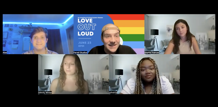Love Out Loud: An Evening of Virtual Queer Theater poster artwork