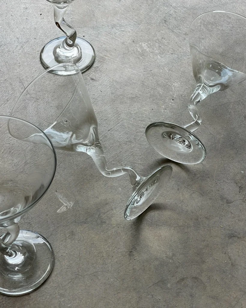 Vintage Squiggle ‘Z’ Libbey Martini Glasses (set of 6)