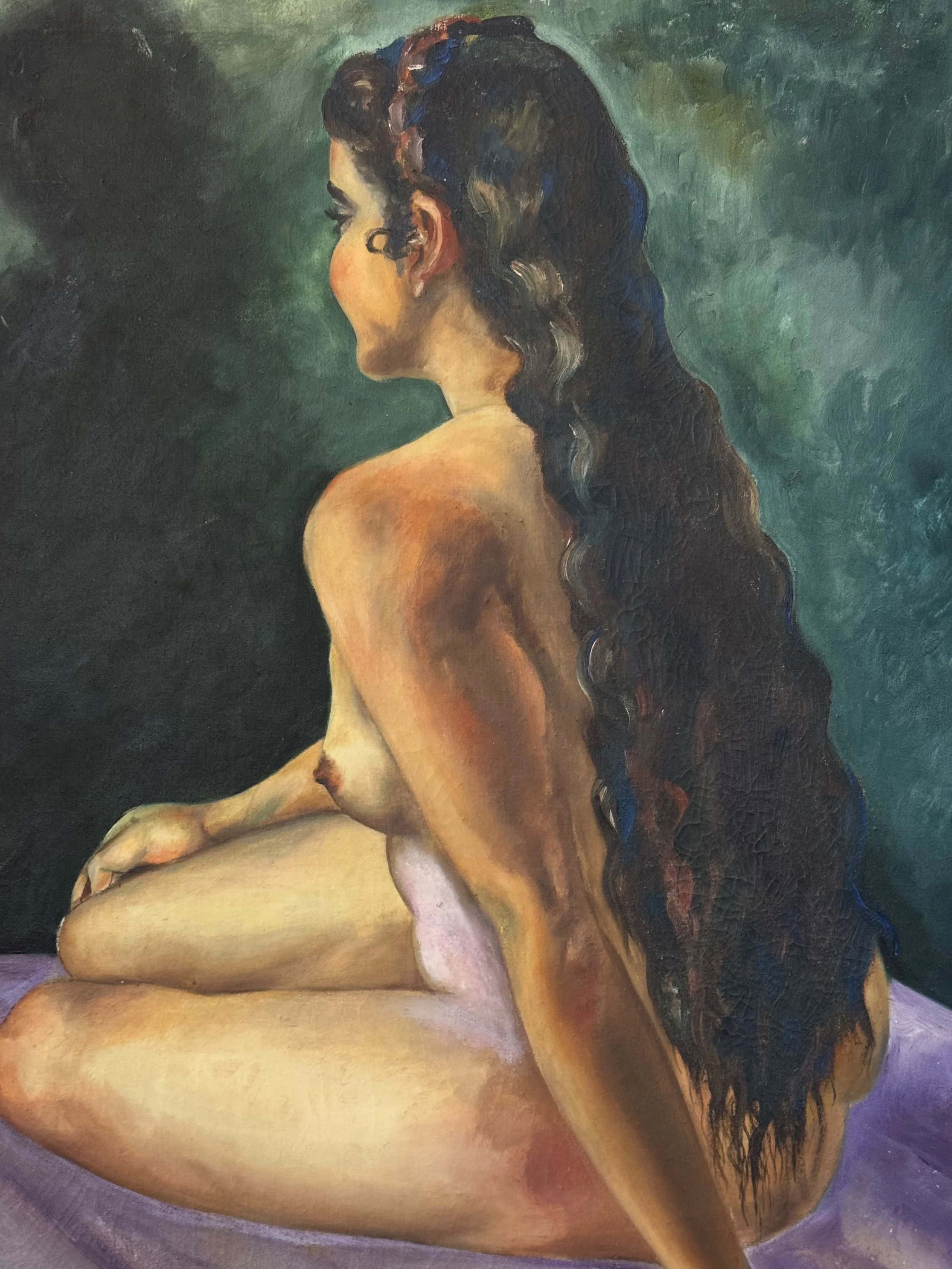 Vintage Oil Painting Figure..JPG