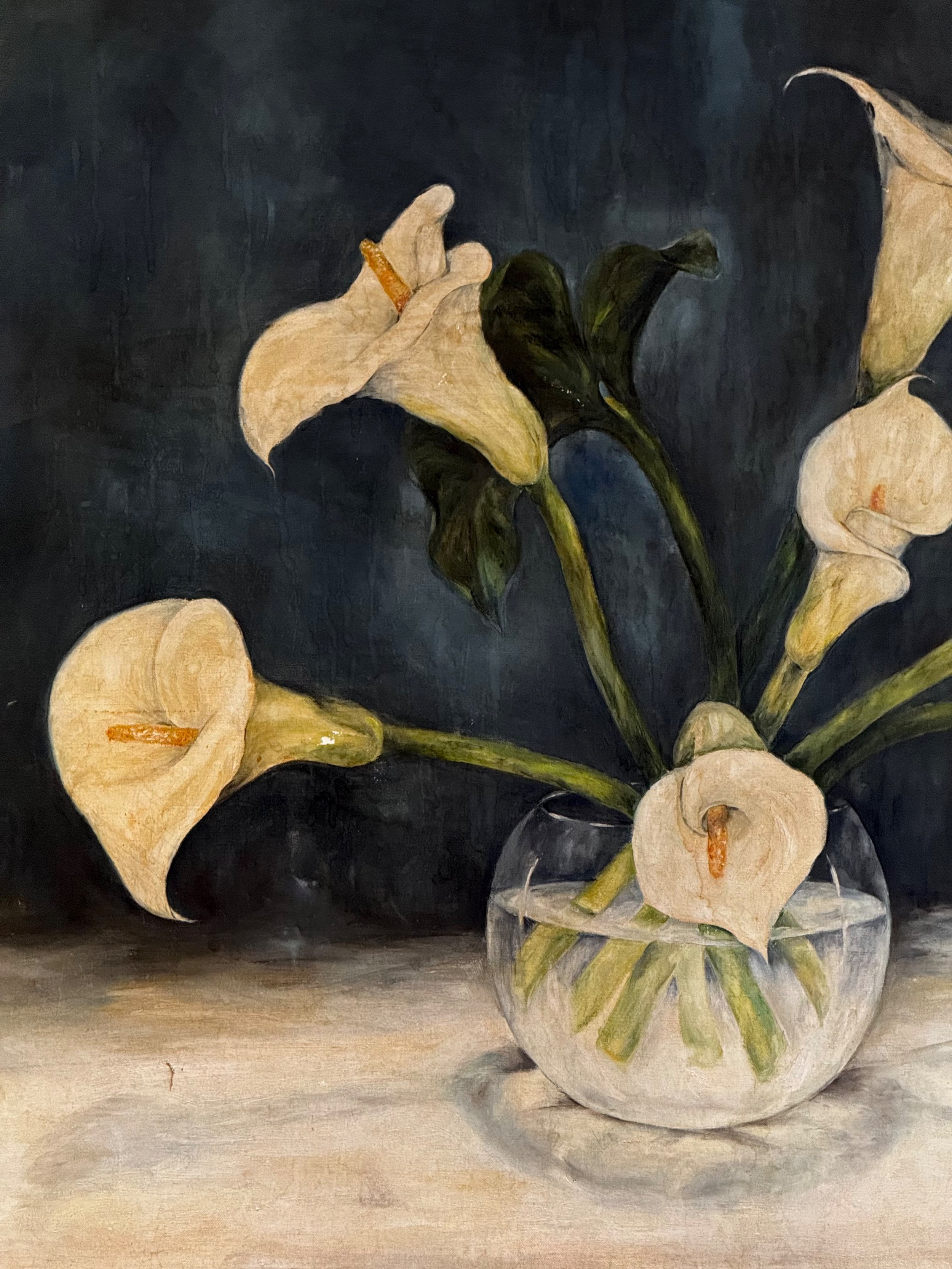 Vintage Original Lily Painting..JPG