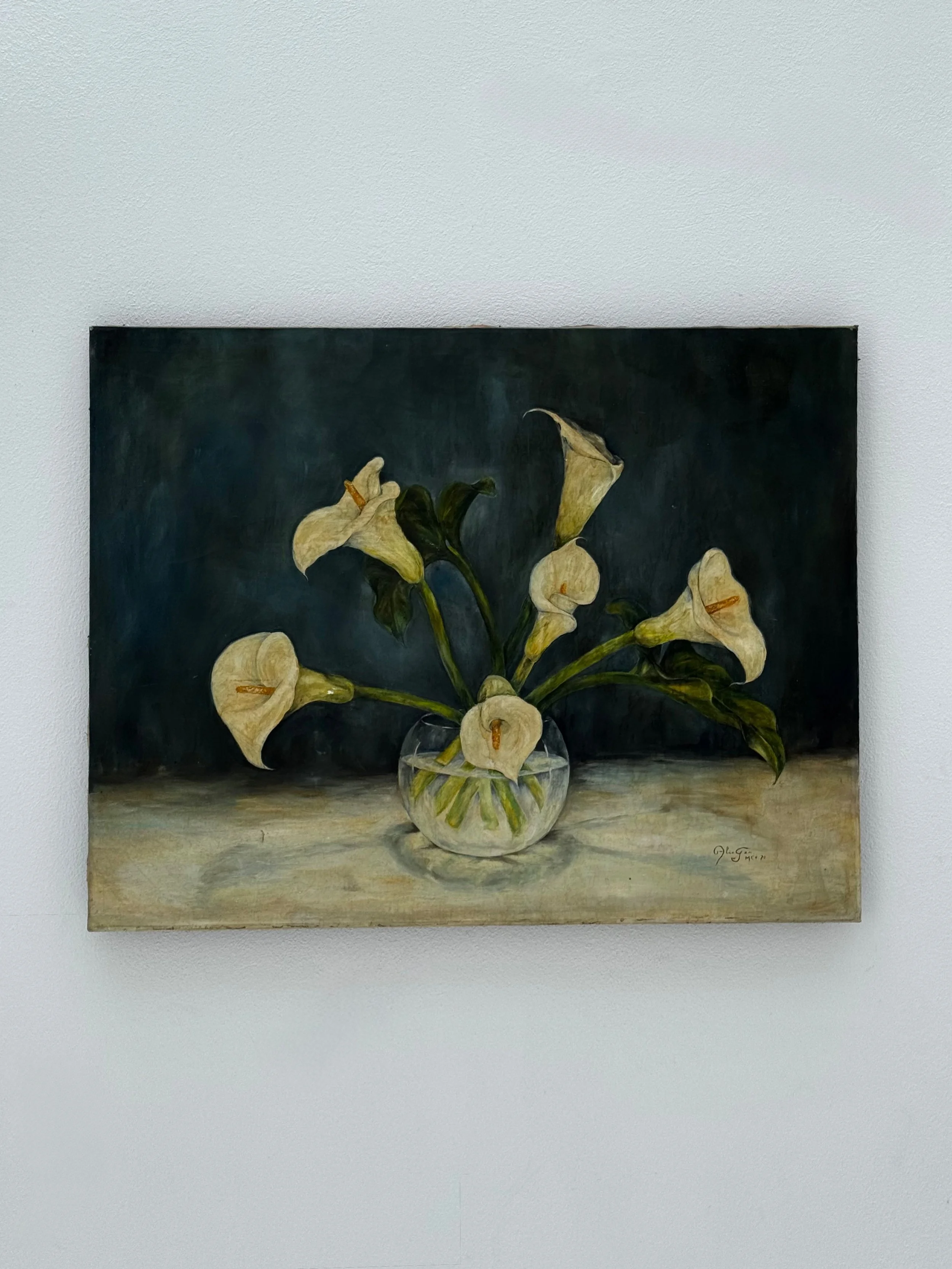 Vintage Original Lily Painting.JPG