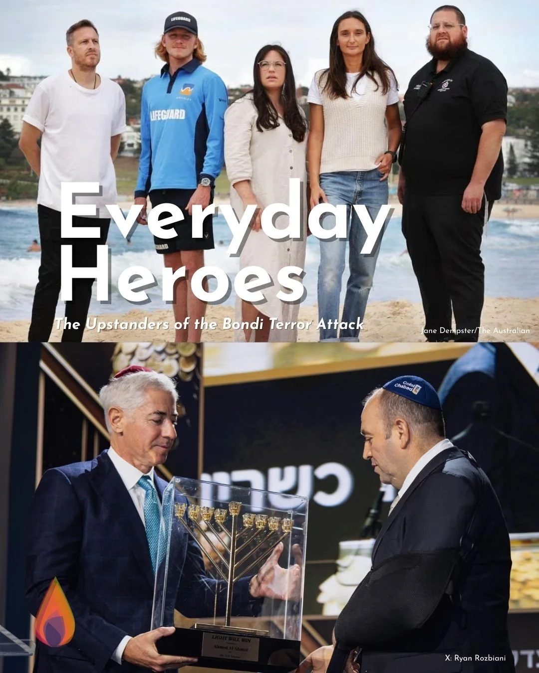 In the face of tragedy and fear, dozens of ordinary people chose to help strangers to safety, protect the vulnerable, and stand up for the good of humanity.

These are just a few stories of incredible upstanders of the Bondi terror attacks. May their