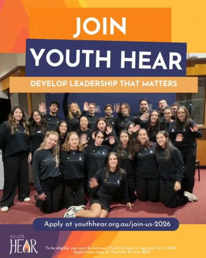 Applications to volunteer with Youth HEAR are OPEN! 

See the link in bio or visit youthhear.org.au/join-us-2026.
 
To be eligible to apply, you must be between 17 and 35 years of age and live in NSW. Applications close on Thursday 25 June.