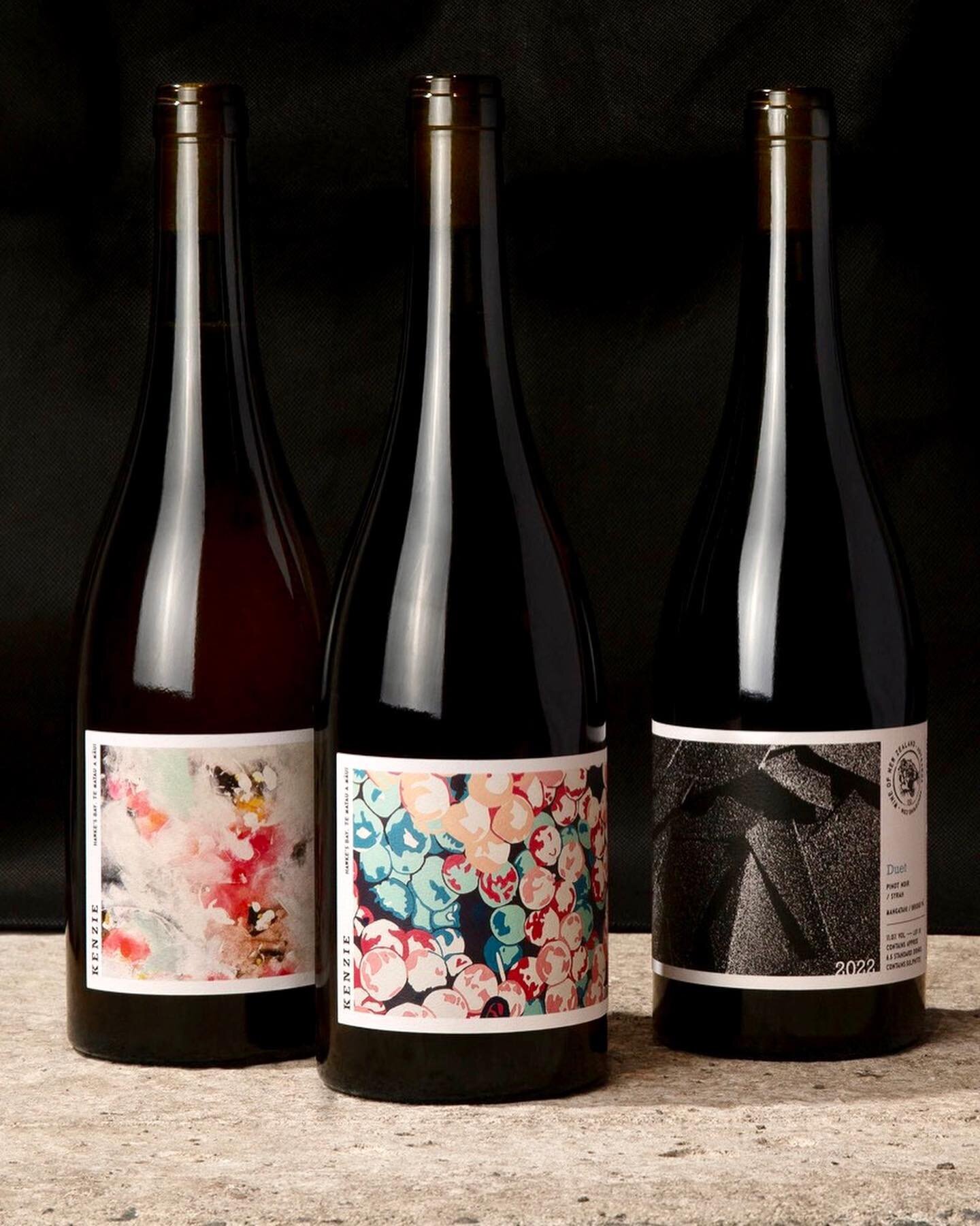 Our first 3 wines out of the 2022 vintage. Releasing officially on Thursday 1st Sept. Subscribe on our website for these and future releases. Showing trade in Ak next week. Welly and HB the week after! Exciting. Into the wild they go! #kenziewine #nz