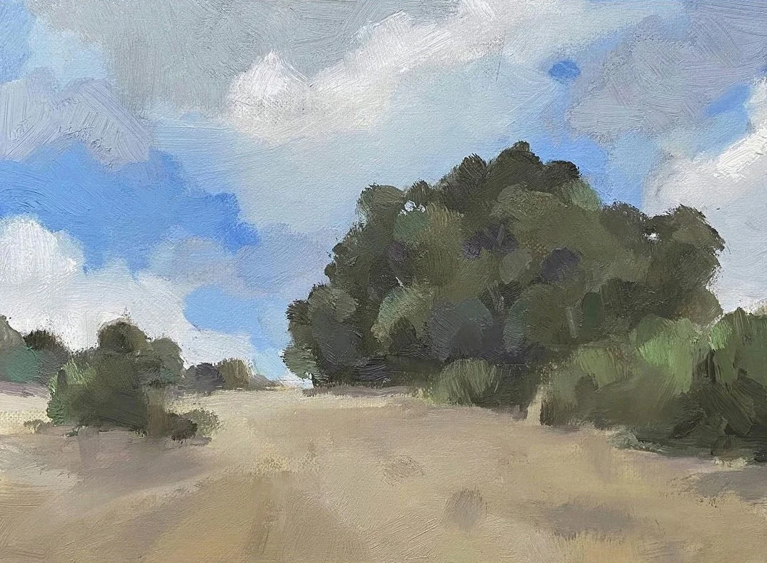 ‘A Field Nr. Elmore’ oil on linen board, 2022