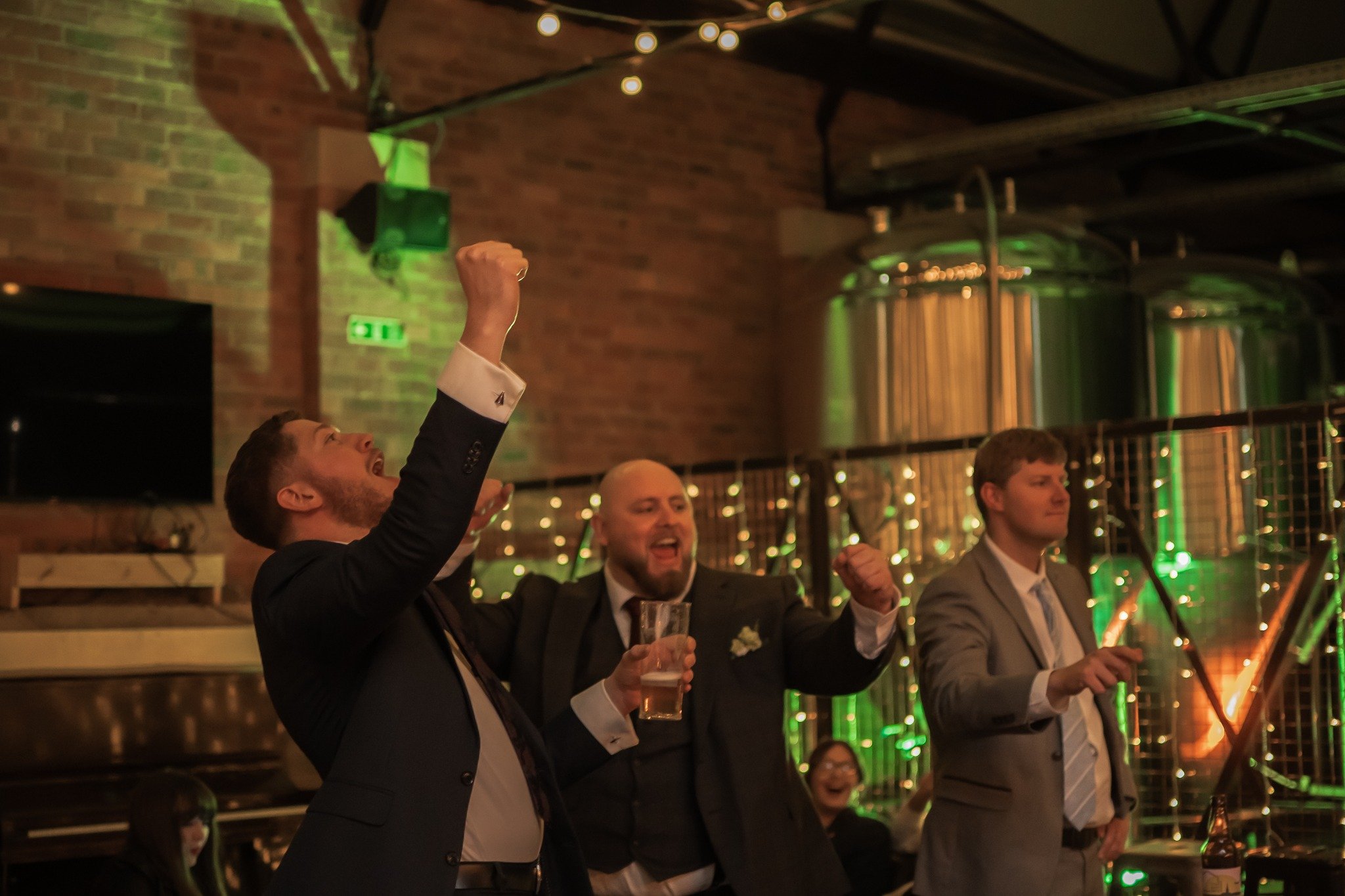 This photo may look like wedding guests enjoying themselves but it's so much more... it was a girls vs boys beer pong match, which went on for around 90 minutes and this is the moment the boys finally won!!

We were all glad it was over 🤣

 #northea
