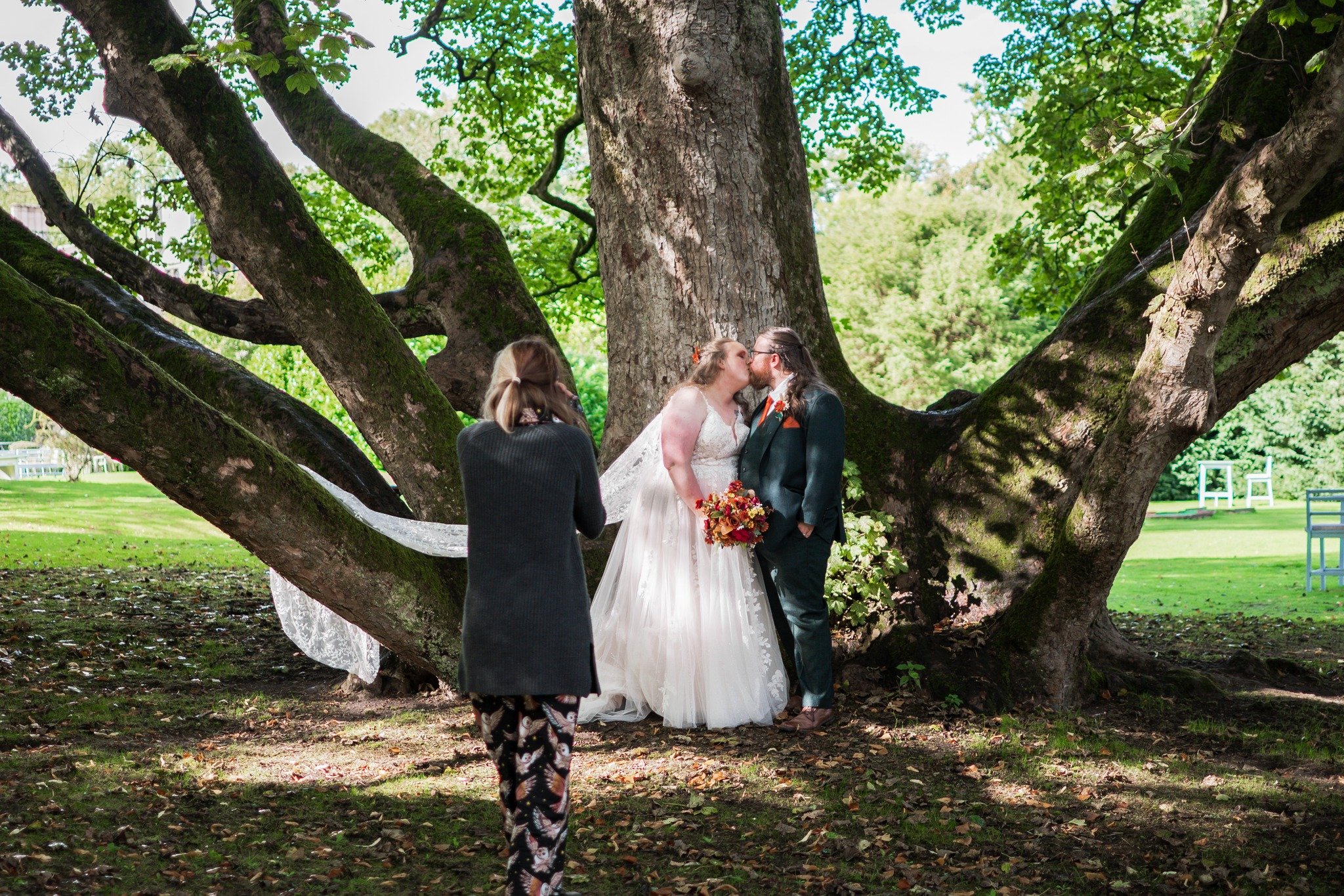 A little sneak peek behind the scenes here at Nicola and Sean's wedding at @ramsidehall  a few months back. In between raindrops we were able to use the beautiful grounds for their portraits!

 #northeastphotographer #northeastweddingphotographer #co
