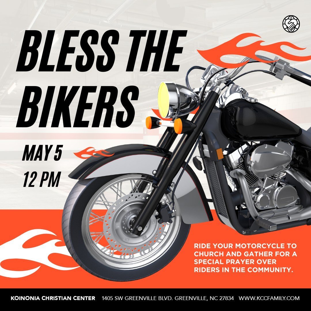 🏍️🏍️🏍️ BLESS THE BIKERS 🏍️🏍️🏍️ Calling all bikers! Join us for Bless the Bikers on Sunday at May 5th at Koinonia - we are calling all bikers to ride their bikes, trikes, slingshots, spiders and more to church, and after the 12 pm service, stick