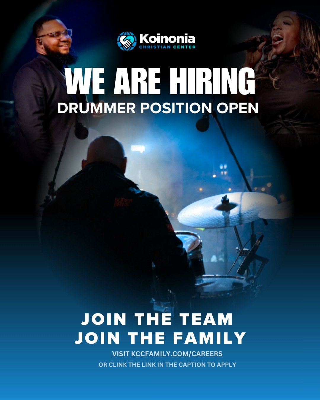 OPEN POSITION❗️ We&rsquo;re looking for a drummer to join the Koinonia team! 

If you&rsquo;re passionate about worship and ready to use your gift to serve, we invite you to apply. Check out the flyer and click the link in our bio for more info &amp;
