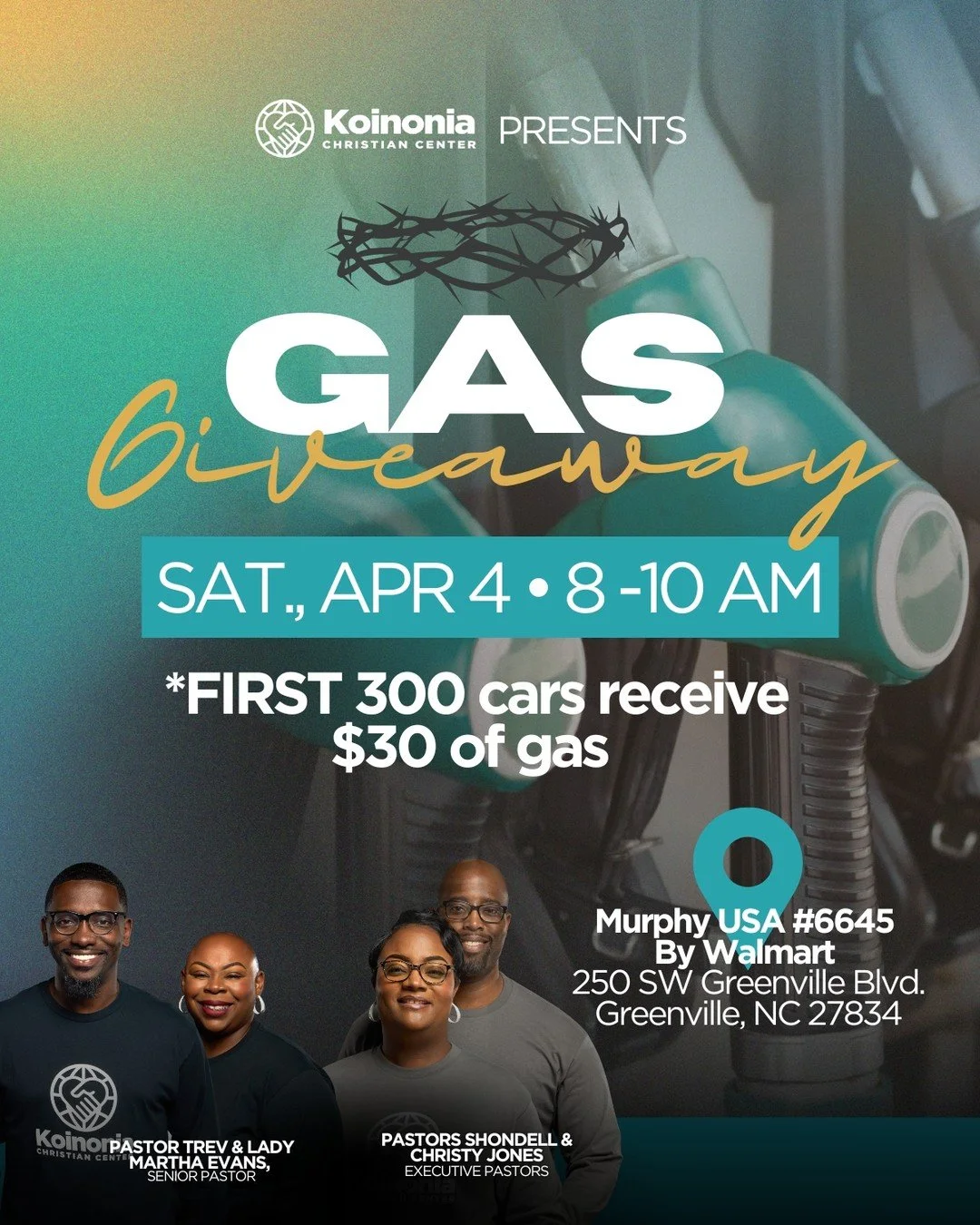 This Easter weekend, we&rsquo;re celebrating the greatest gift ever given by giving back to our community 💛 The first 300 cars will receive $30 in FREE gas ⛽️ Because what God has given to us, we give to others

Join us at Murphy USA #6645 (by Walma