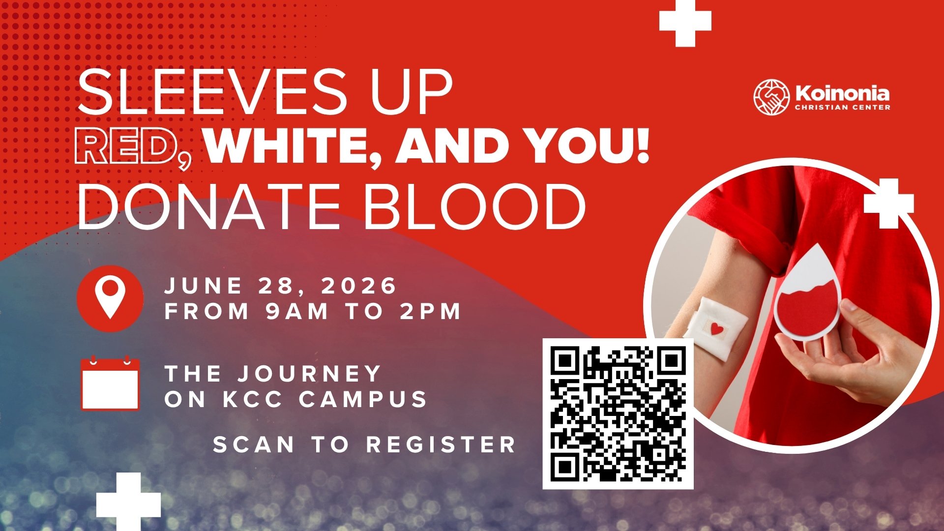 Sleeves Up Red, White, and You Blood Drive