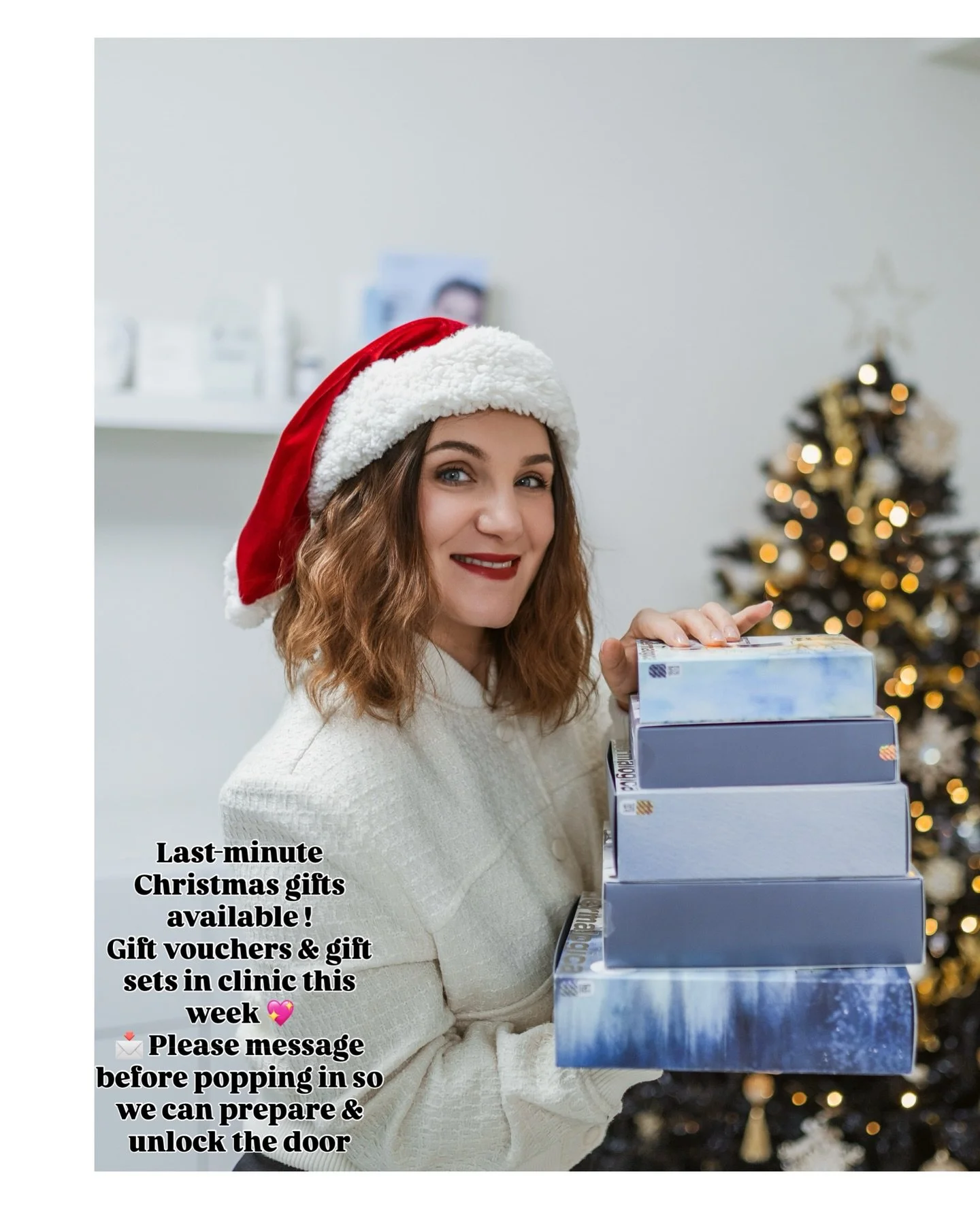 🎄 LAST-MINUTE CHRISTMAS SHOPPING? WE&rsquo;VE GOT YOU! 🎁

Still time to grab the perfect gift 
Gift Vouchers &amp; Luxury Gift Sets AVAILABLE THIS WEEK
Perfect for skincare lovers, self-care treats &amp; beauty confidence! 

🕒 Opening Hours:
📍 To