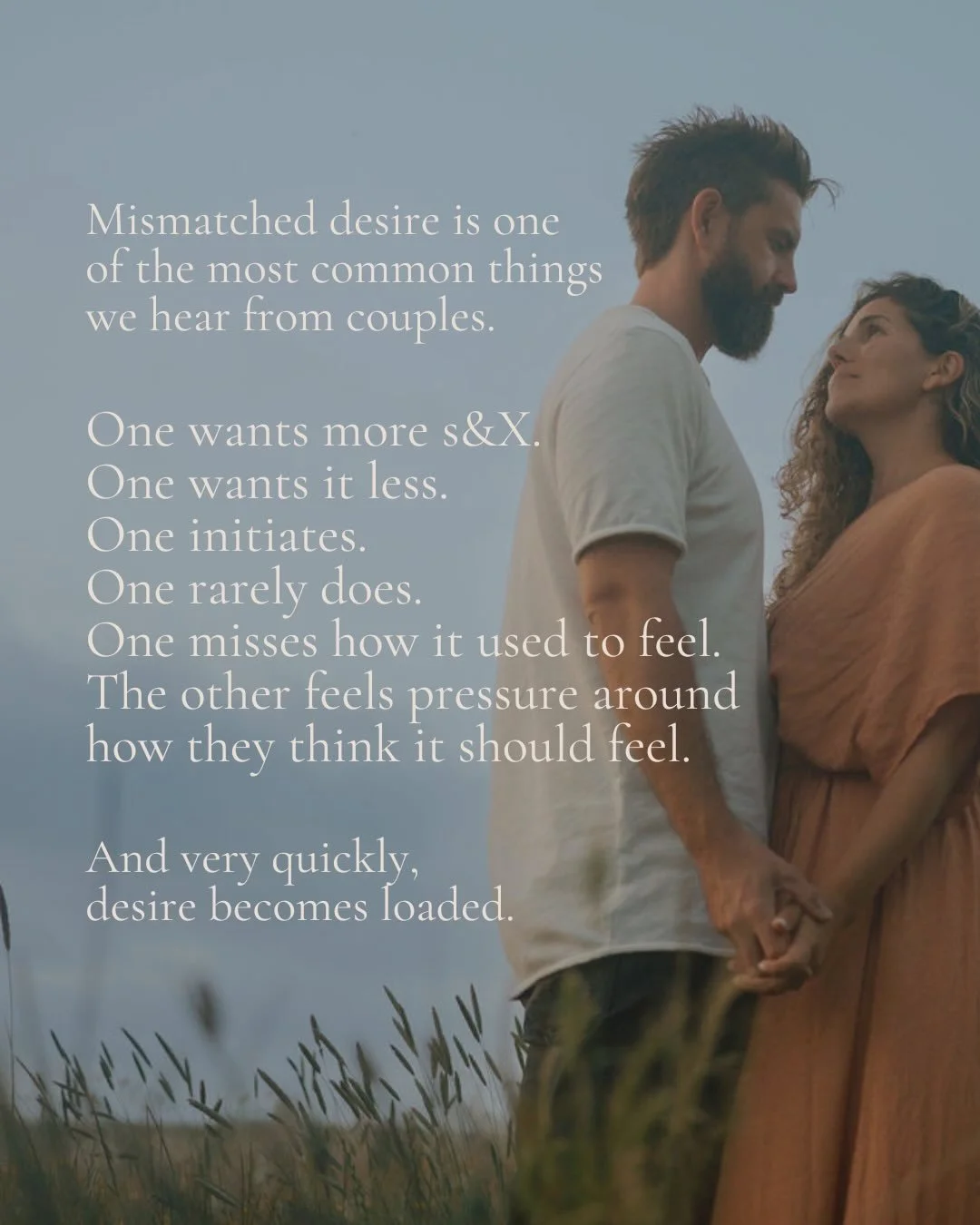 Let&rsquo;s talk about mismatched desire 

This topic comes up a lot when we work with couples 

So how do we create a relationship where desire has room to keep evolving? How can we stay curious about each other? How do we tend to the spark that we 