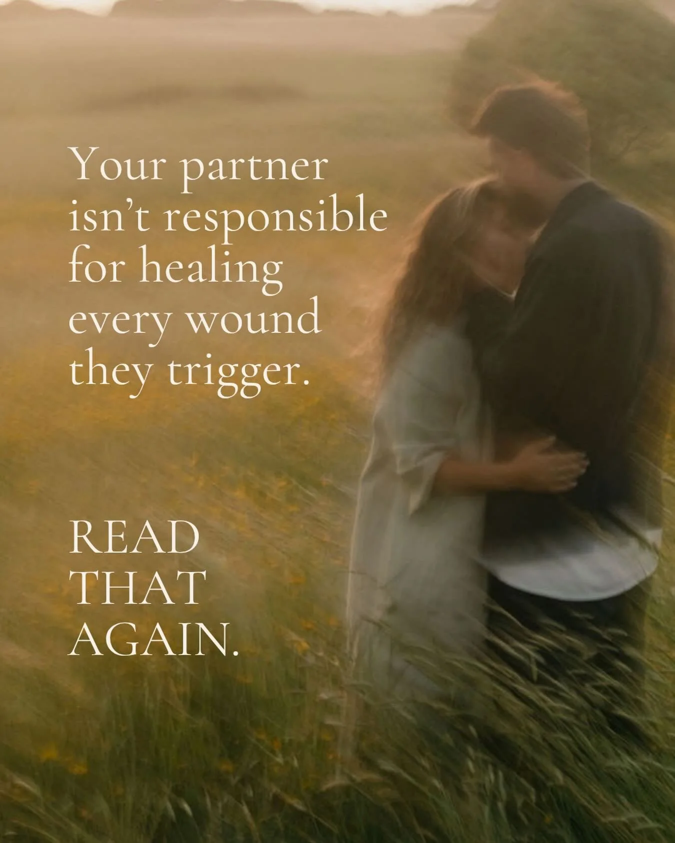 Your partner isn&rsquo;t responsible for healing every wound they trigger.

Read that again.

Sometimes your partner&rsquo;s behaviour is genuinely hurtful.
Sometimes something needs to change.

And sometimes they&rsquo;ve simply touched something th