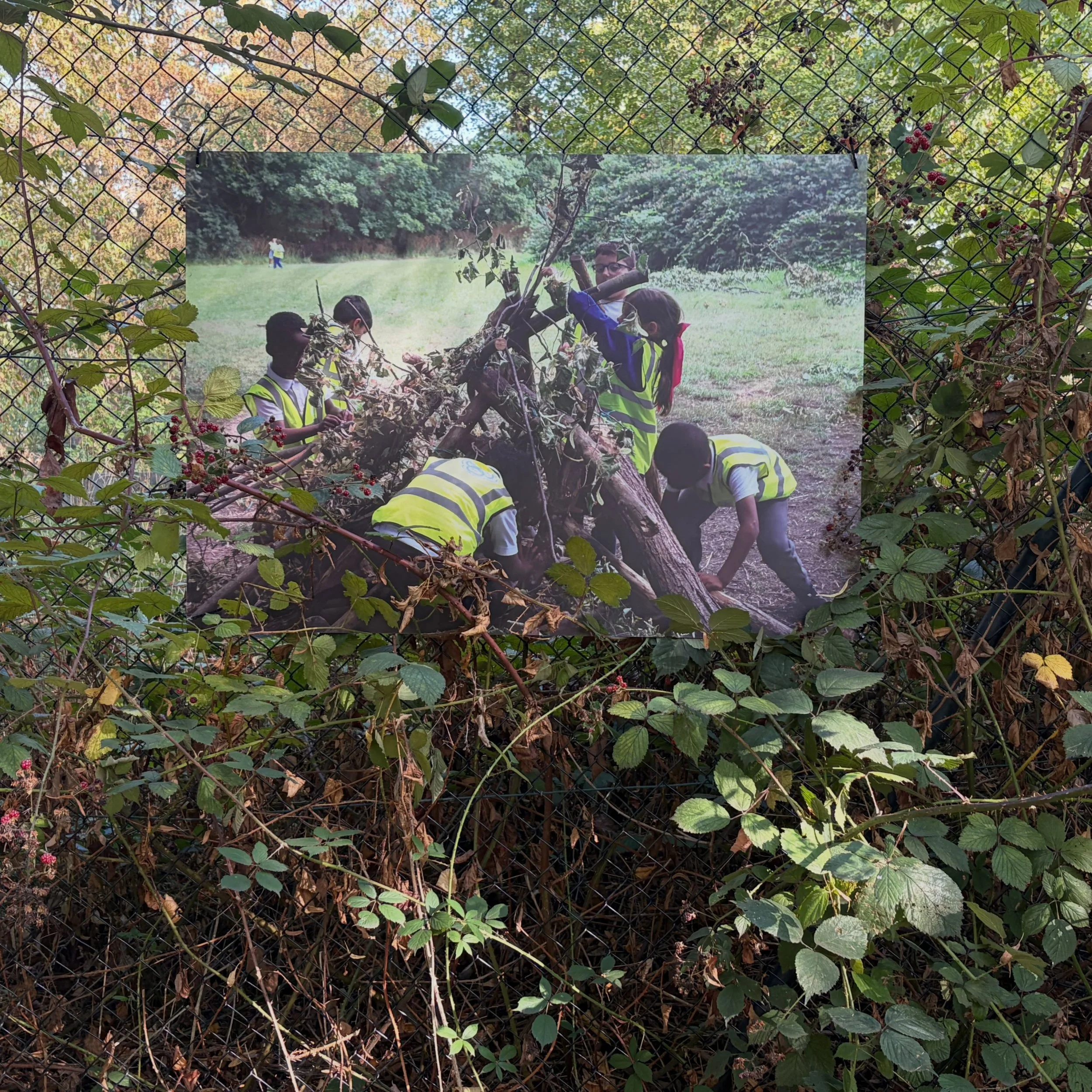 Wrapped in Leaves and Laughter - now permanently installed in the parkland @yourallypally 

These photographs document the interaction and experience of children immersed in nature.

The work has been made from a collaboration with @laurafoxartist an