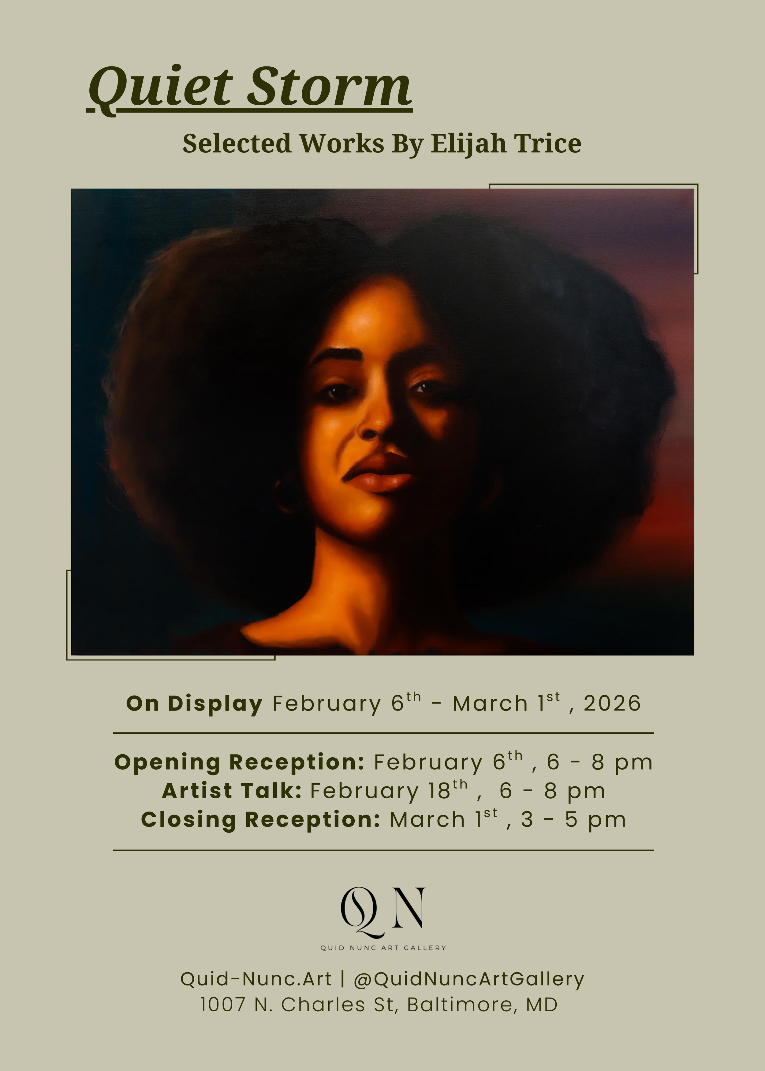 Quiet Storm, A Solo exhibition by Elijah Trice