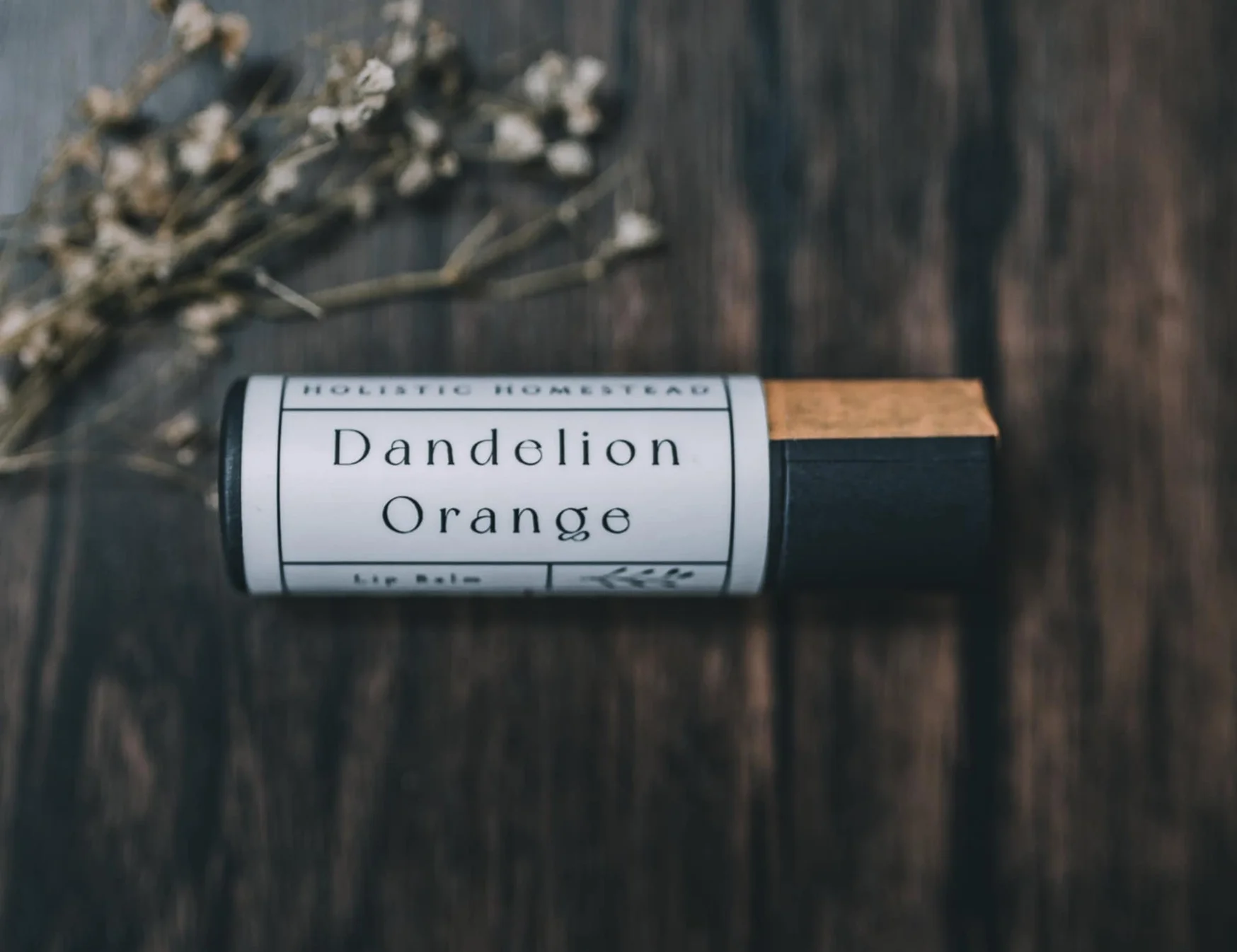dandelion orange lip balm