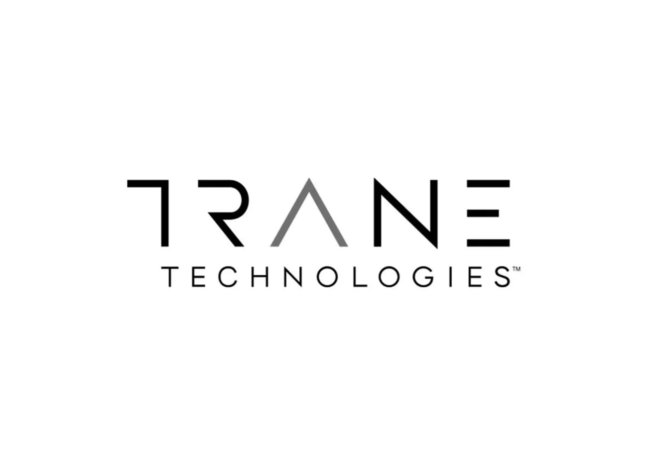Logo for Trane Technologies with stylized black and gray text.