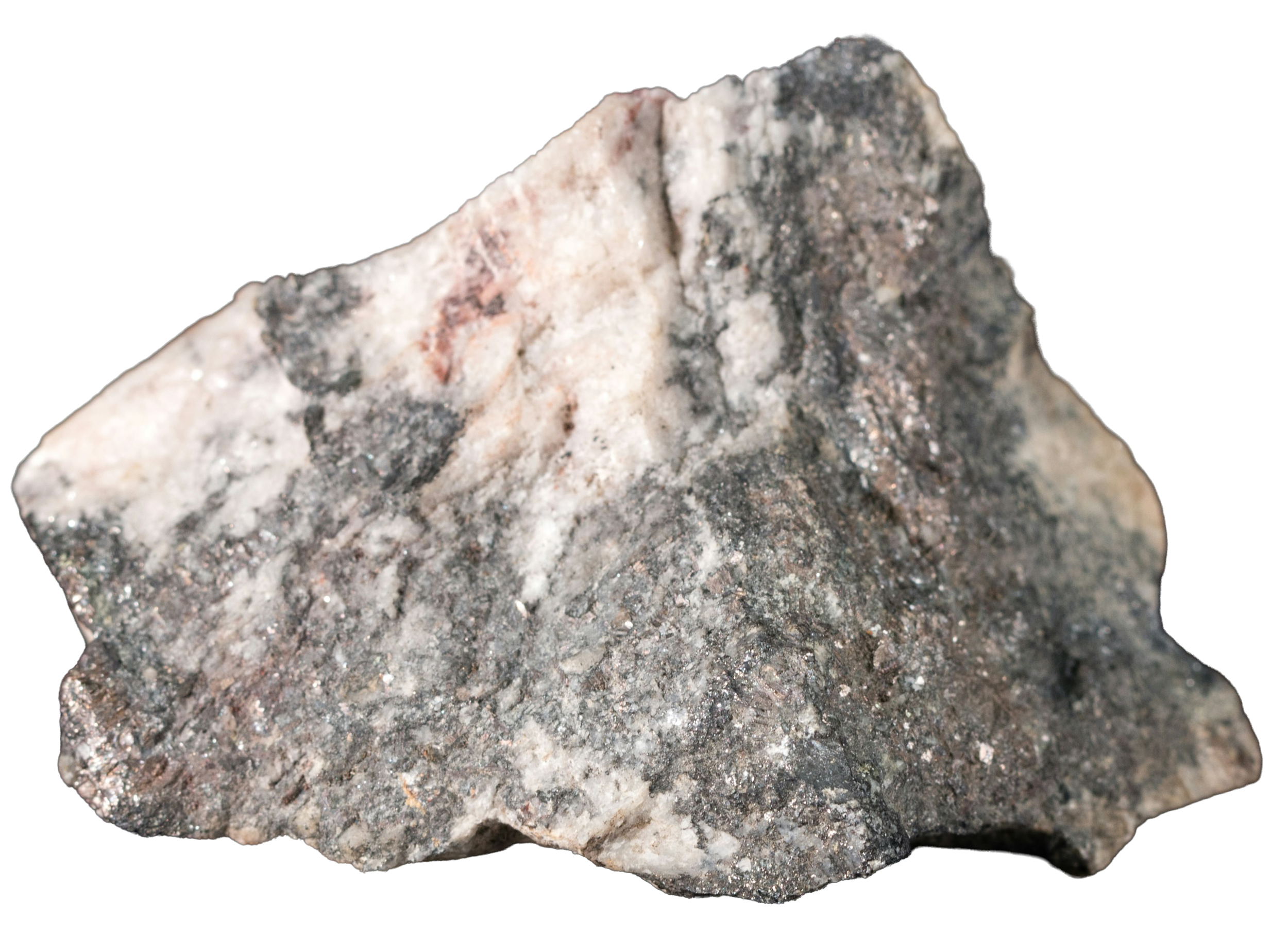 Floating jagged gray and white rock