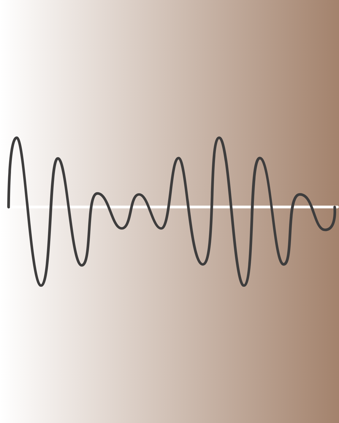 A close-up of an electrocardiogram (ECG) readout, showing a waveform on a gradient brown background.