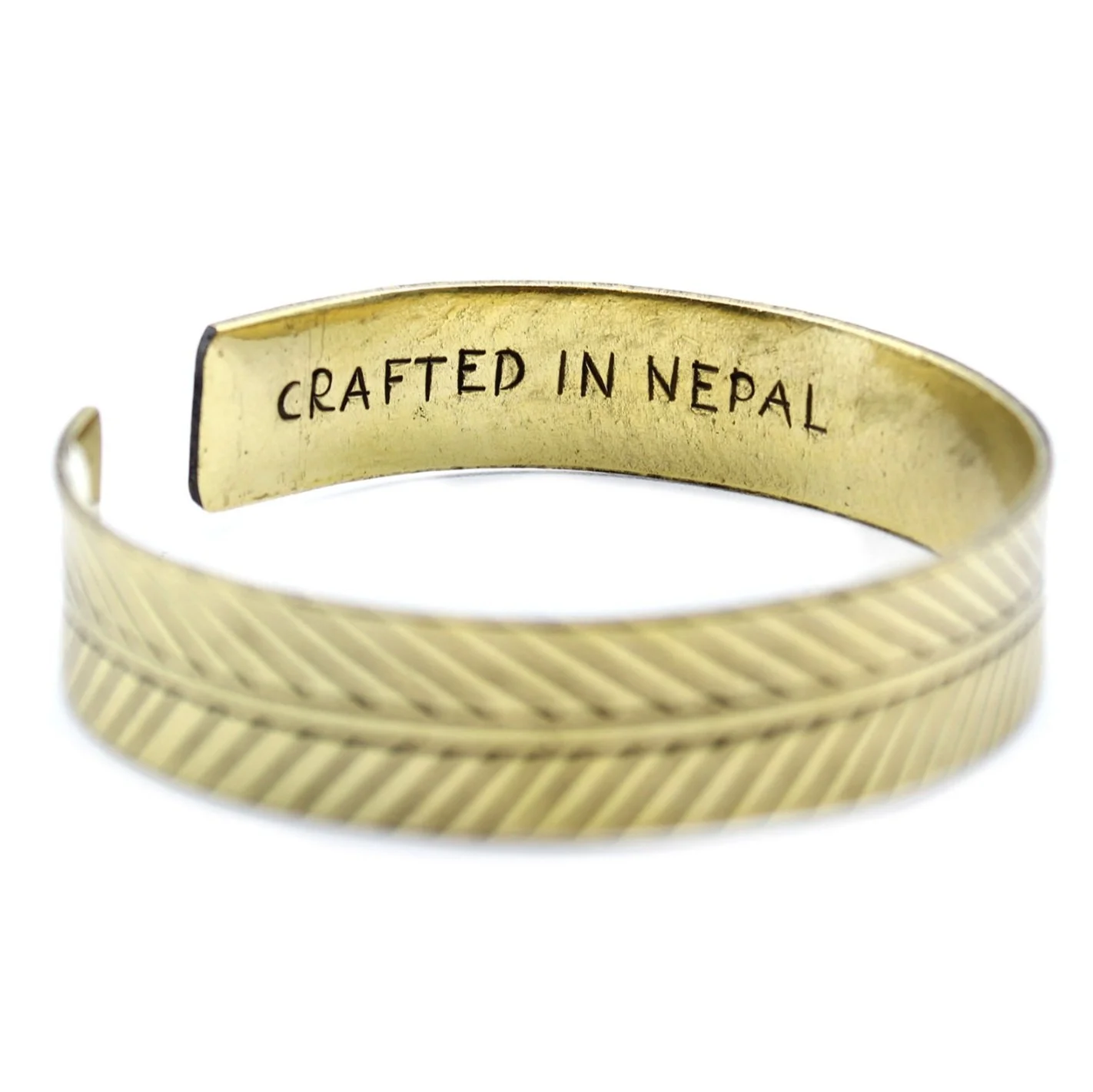 Moonchild Yoga Bangles Brass Tibetan Bracelet Wide Tribal Leaf