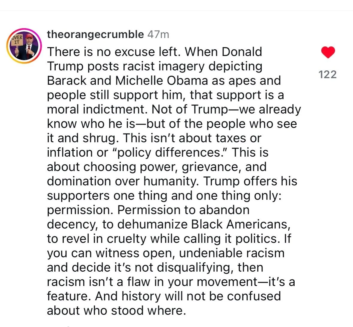 I was struggling to find words to express the anger and the pain and the disgust that I felt about the latest post. I found this comment (@theorangecrumble ) that expressed what I wanted to put into words so I thought I&rsquo;d just post it here. If 