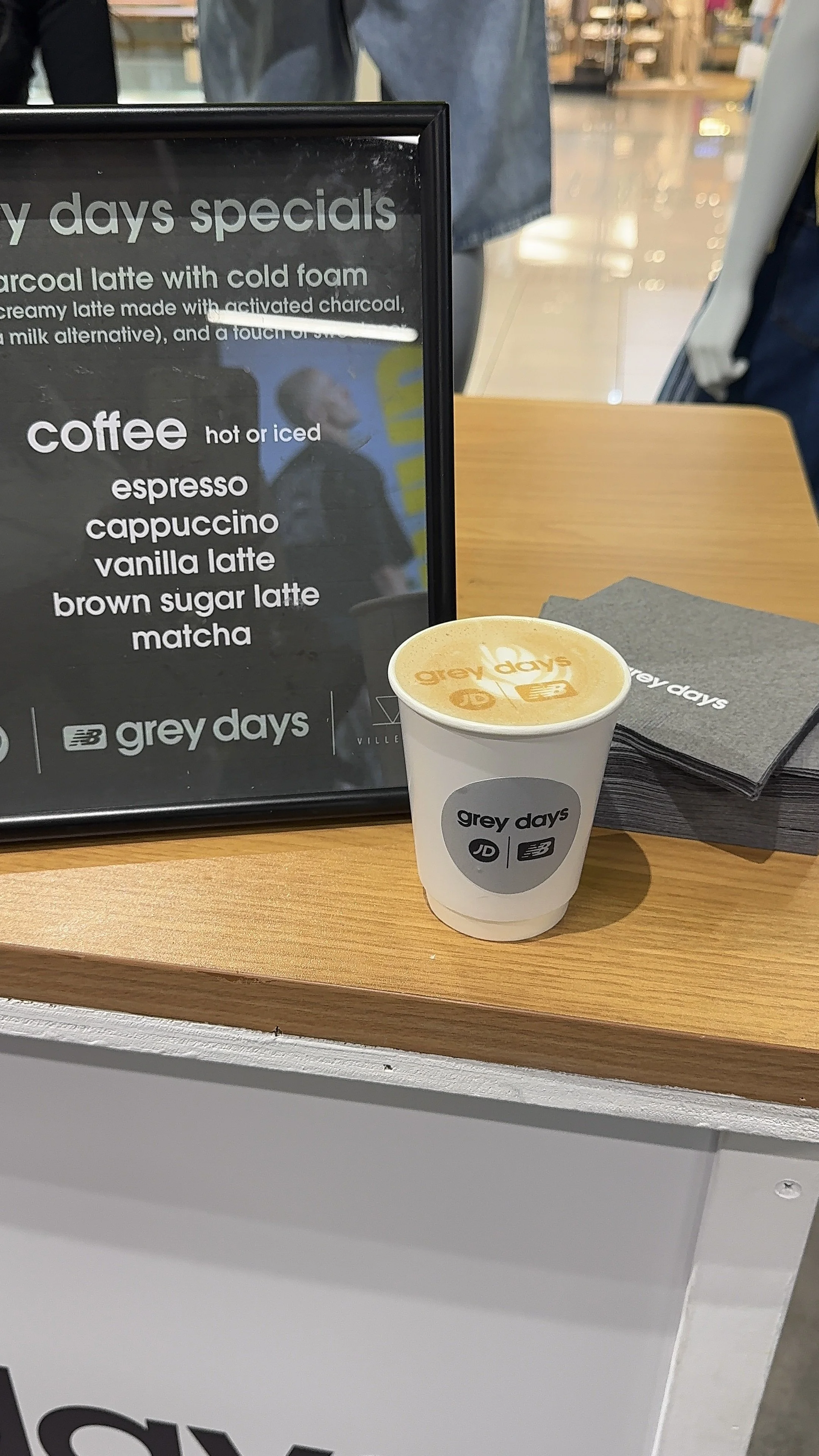 New Balance Grey Days Specialty Coffee Menu