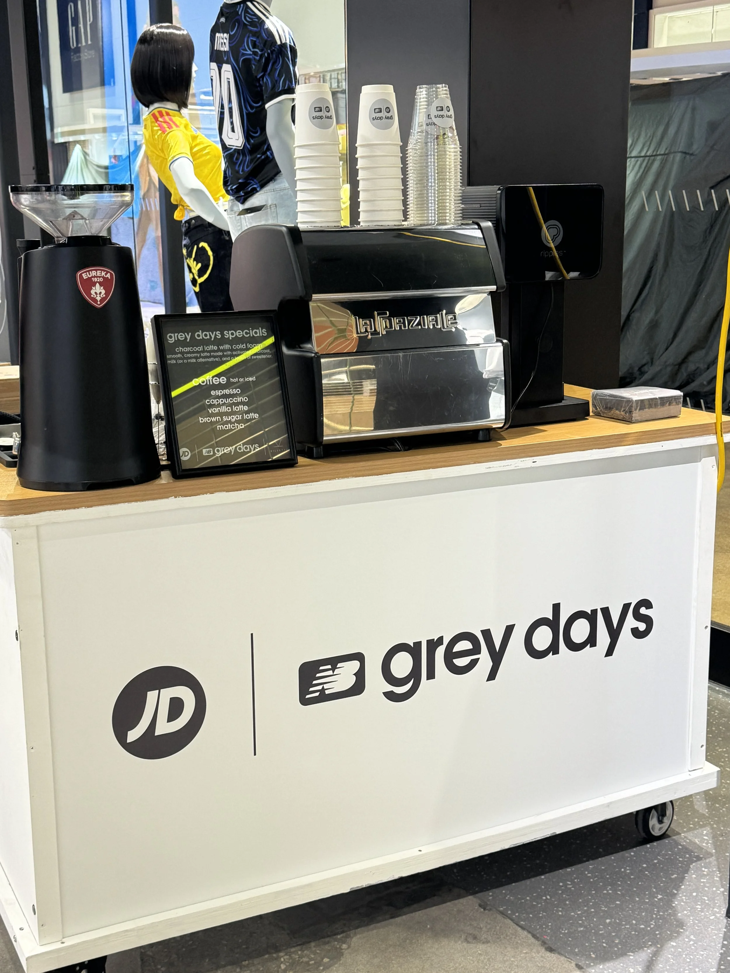 Branded Coffee Cart at New Balance Grey Days Pop-Up Event