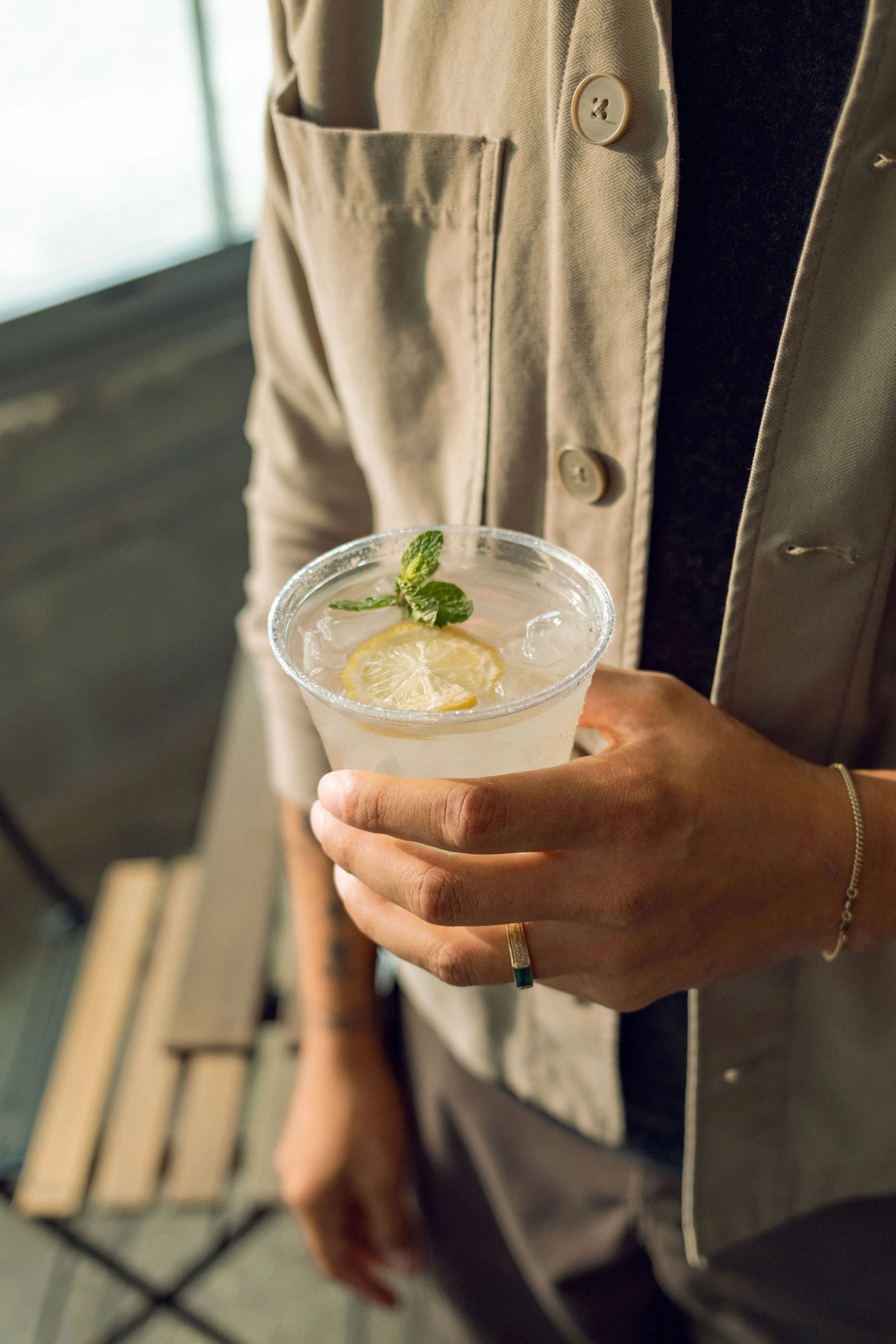 Refreshing iced beverage served at a Miami event catered by Villette Coffee Cart