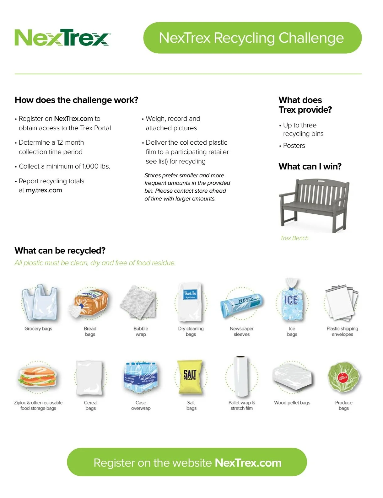 ♻️ We&rsquo;re going green &mdash; one bag at a time!
Daycroft is joining the #NexTrexRecyclingChallenge and working toward our goal of collecting 1,000 pounds of plastic film by December 1! 🙌

Bring in your clean grocery bags, bread bags, bubble wr