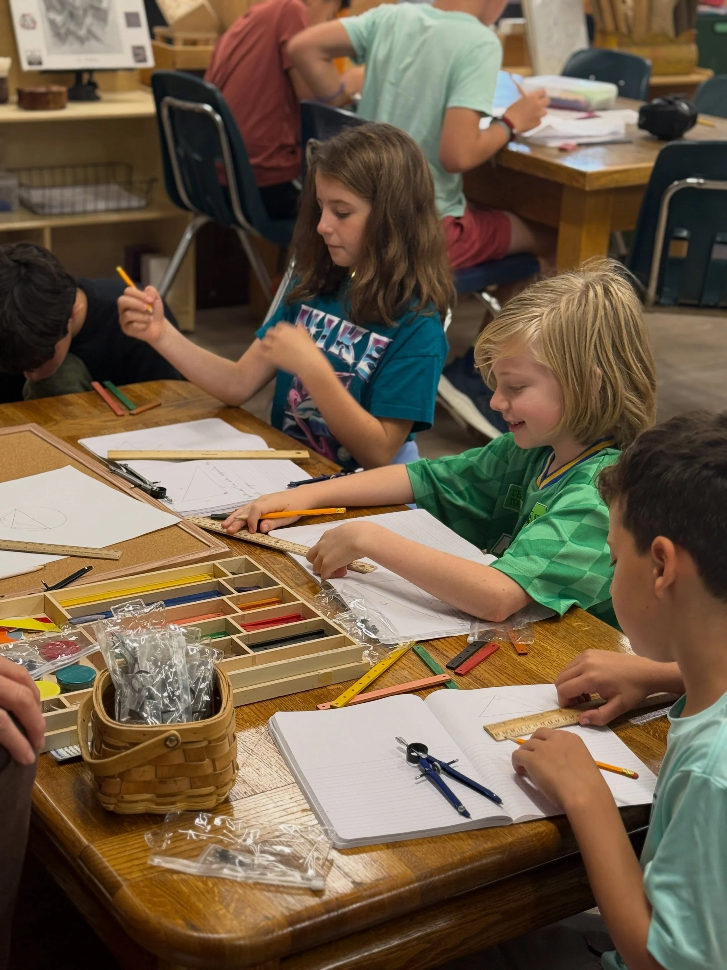 In Montessori elementary, the same materials can support very different levels of mathematical thinking.📐

Lower Elementary students use the angle materials to identify, measure, compare, and classify angles, building a concrete understanding of wha
