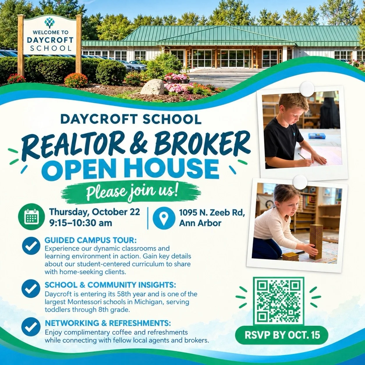 🏡 Calling all local realtors &amp; brokers!

Join us at Daycroft School for a special Realtor &amp; Broker Open House and get an inside look at what makes our Montessori community special.

Tour our classrooms, see learning in action, and learn more